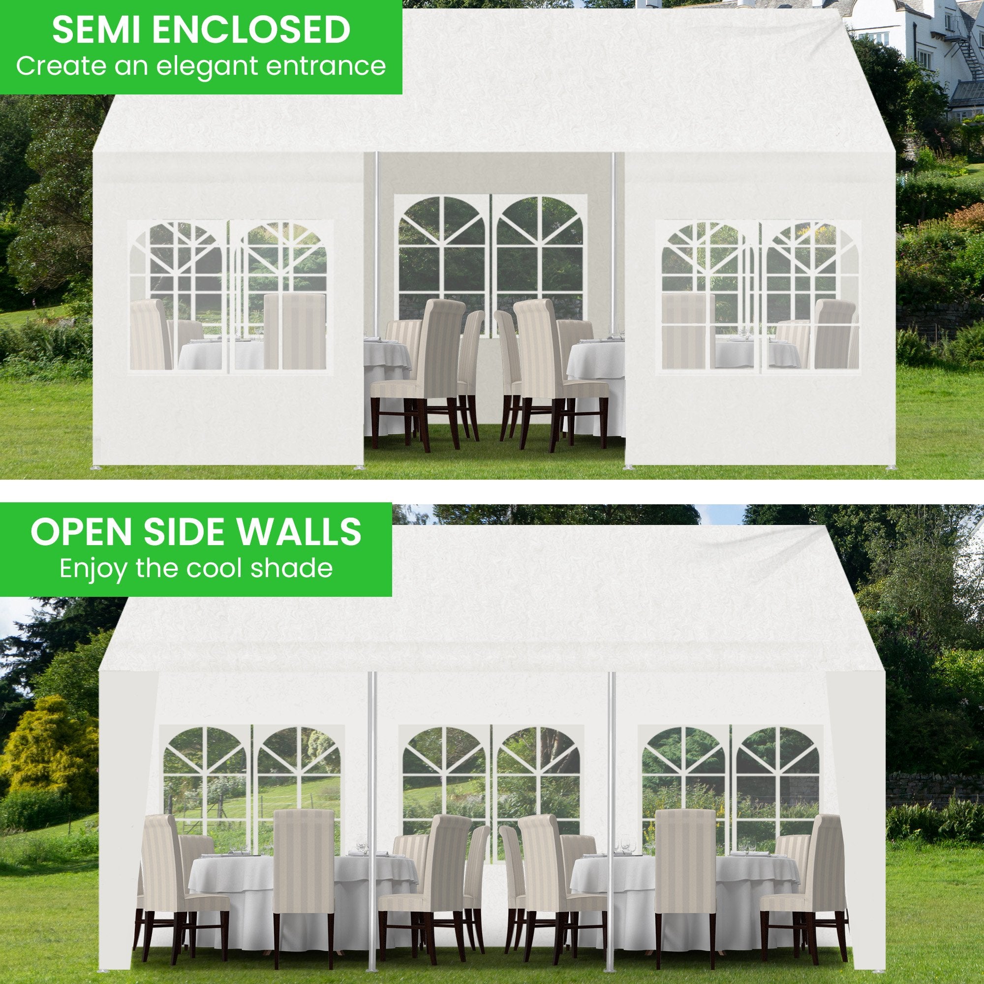 Wallaroo 6x6m Outdoor Event Marquee Gazebo Party Wedding Tent - White 5