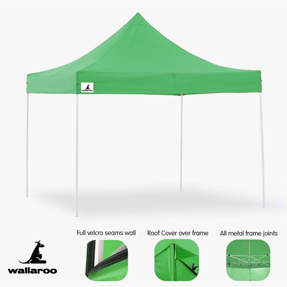 Wallaroo Gazebo Tent Marquee 3x3 Popup Outdoor - Green 3