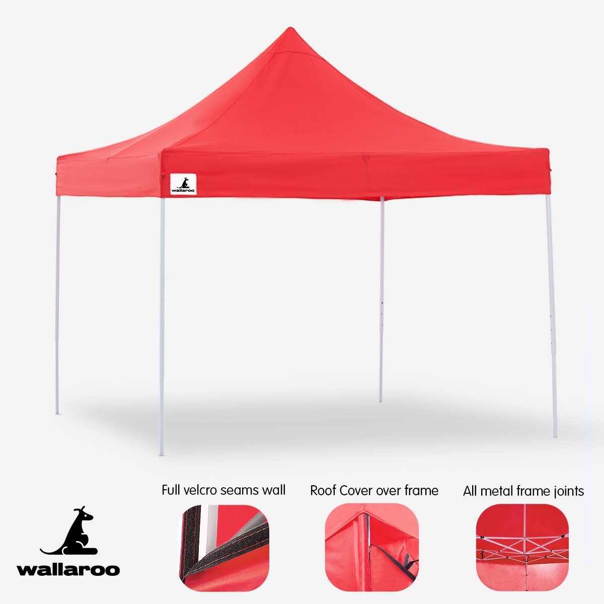 Wallaroo Gazebo Tent Marquee 3x3 PopUp Outdoor  Red 4