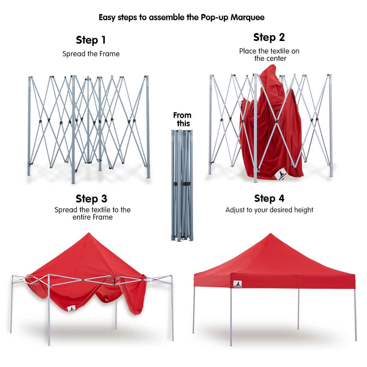 Wallaroo Gazebo Tent Marquee 3x3 PopUp Outdoor  Red 5