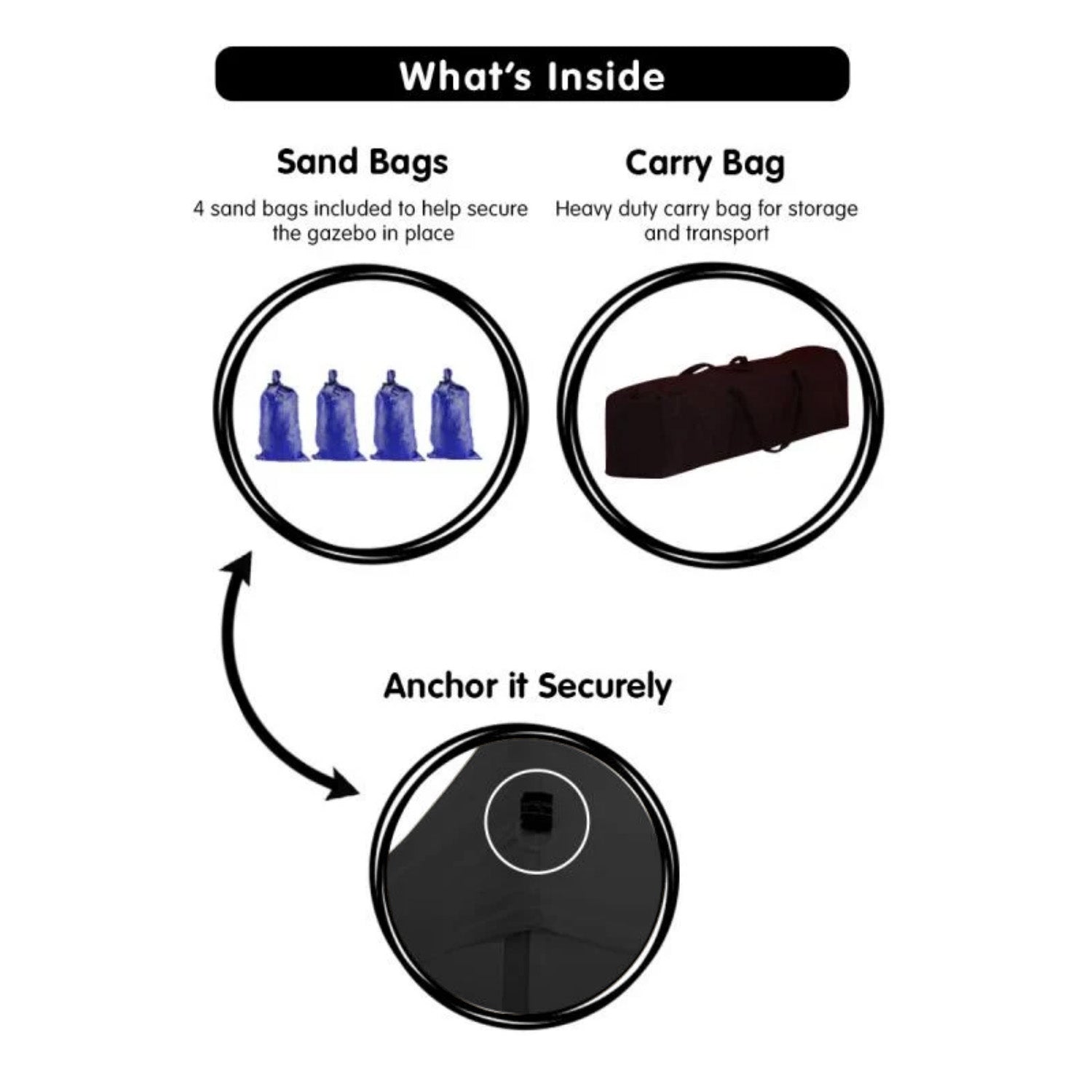 Wallaroo Gazebo Tent Marquee 3x4.5m PopUp Outdoor Black 8