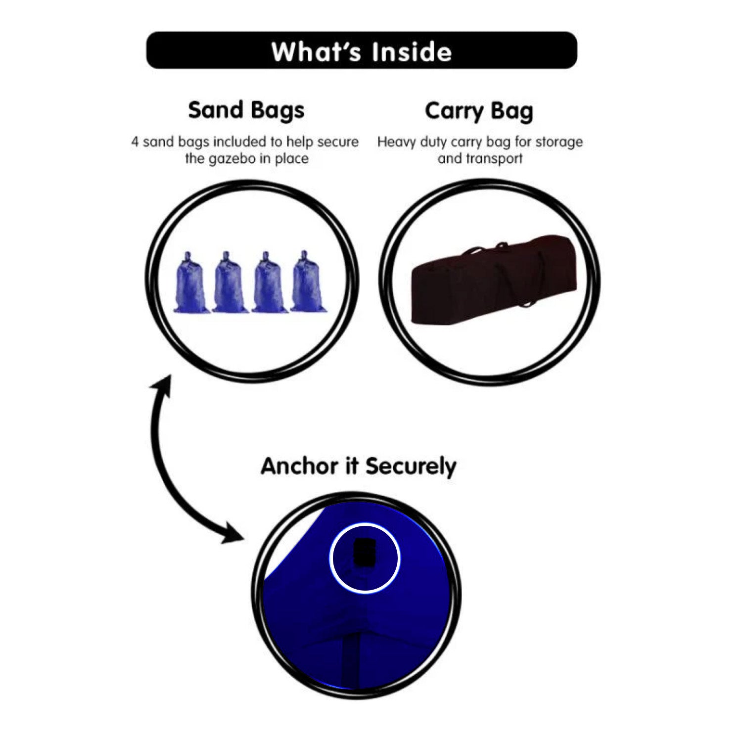 Wallaroo Gazebo Tent Marquee 3x4.5m PopUp Outdoor  Blue 8