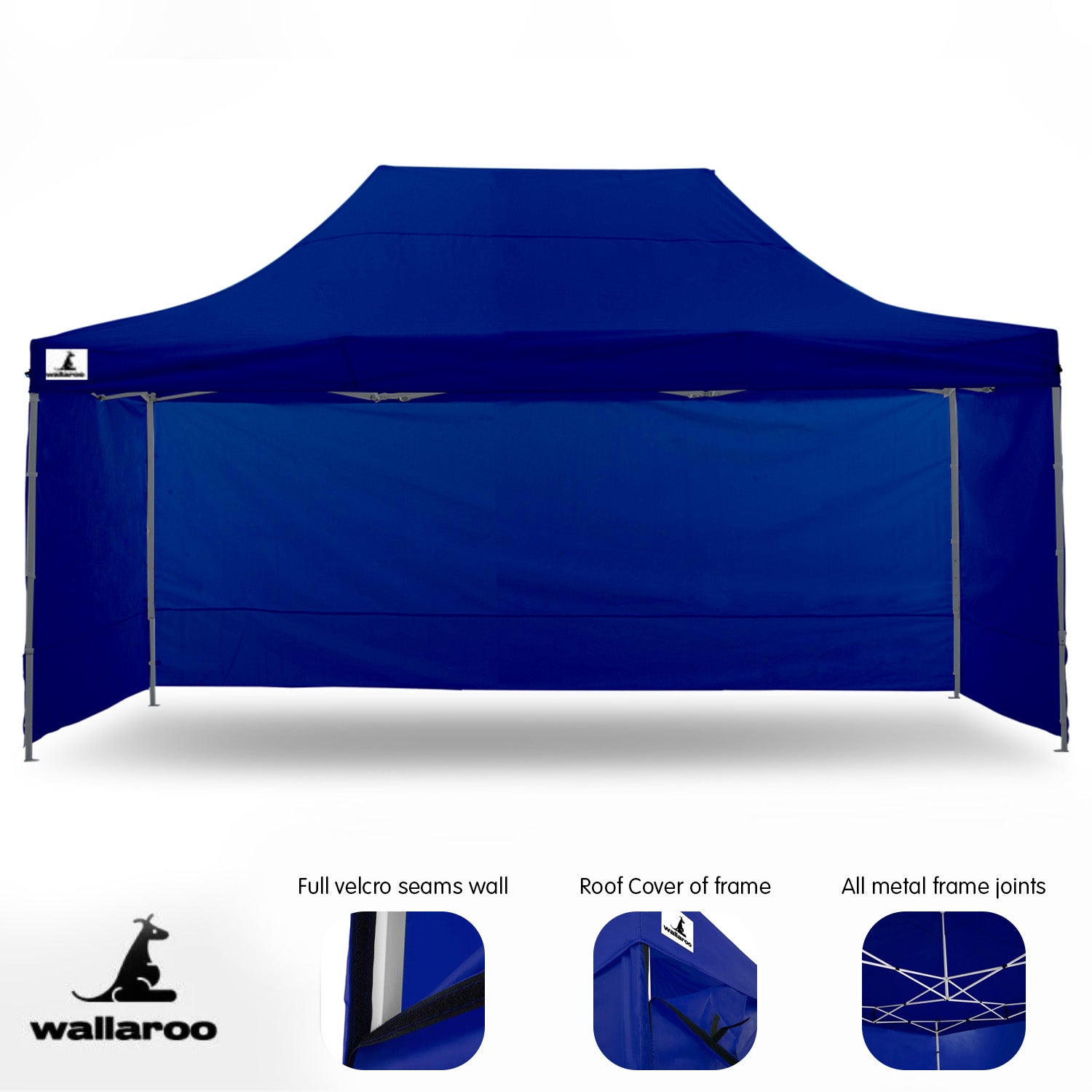 Wallaroo Gazebo Tent Marquee 3x4.5m PopUp Outdoor  Blue 9