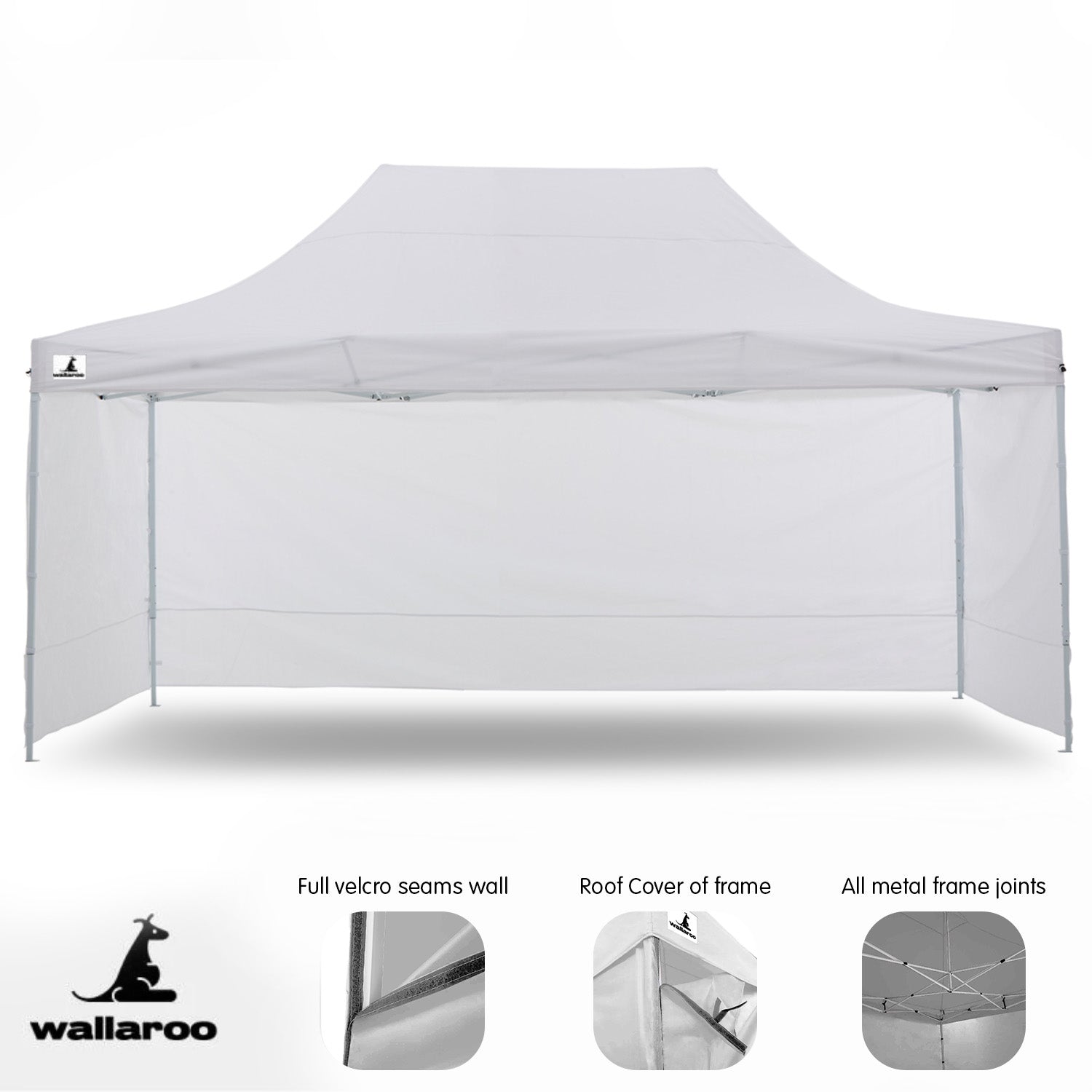 Wallaroo Gazebo Tent Marquee 3x4.5m PopUp Outdoor White 11