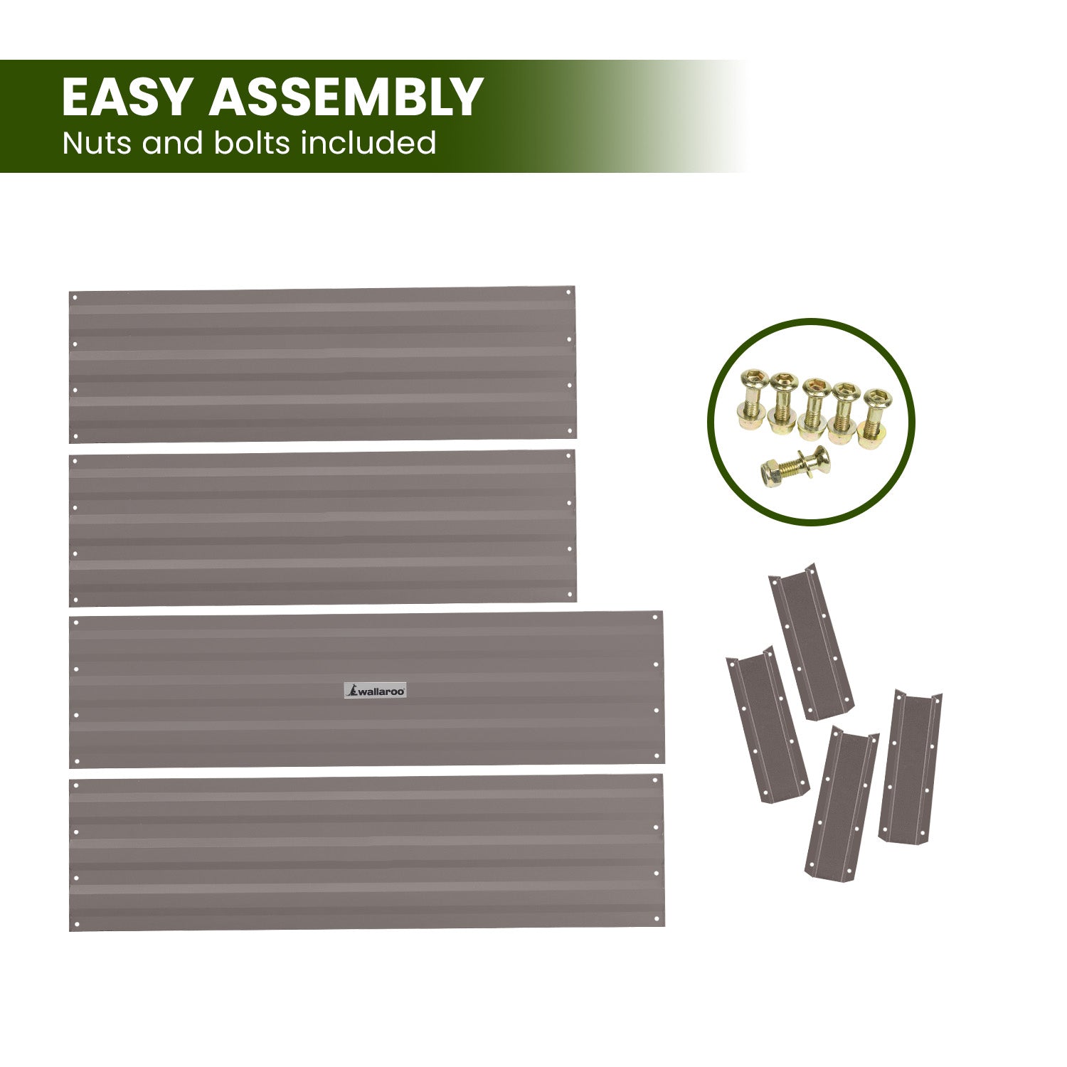 Wallaroo Garden Bed 120 x 90 x 30cm Galvanized Steel - Grey 7