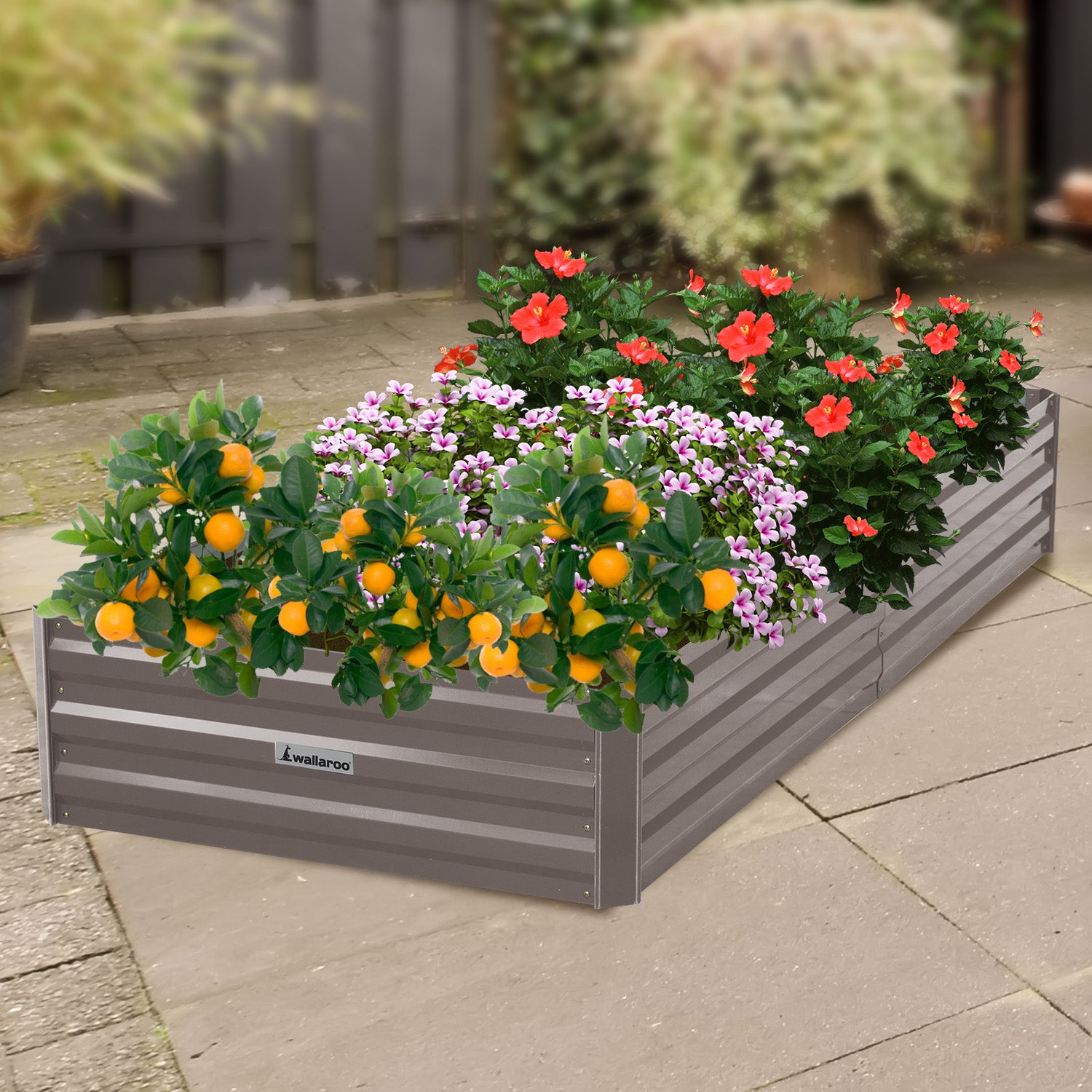 Wallaroo Garden Bed 210 x 90 x 30cm Galvanized Steel - Grey 8