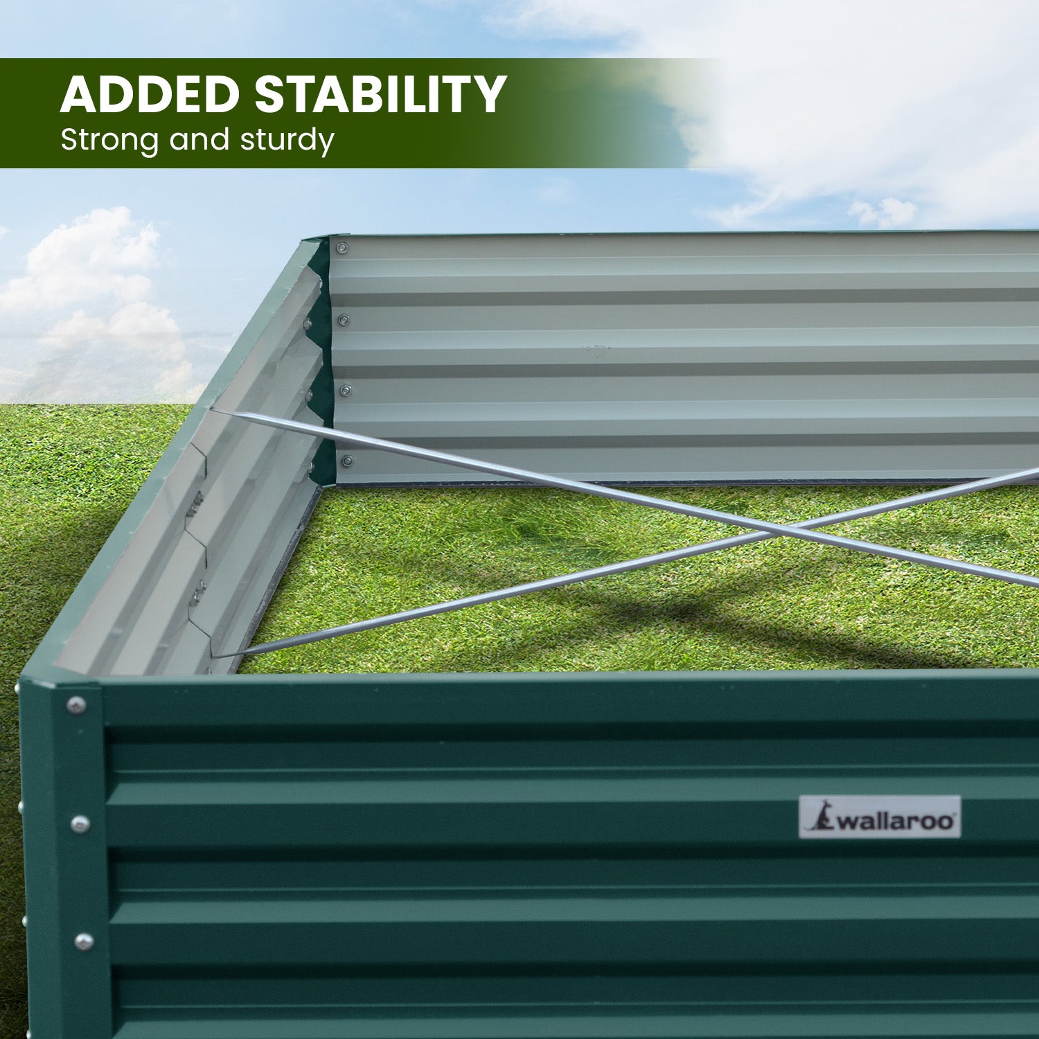 Wallaroo Garden Bed 240 x 120 x 30cm Galvanized Steel - Green 7