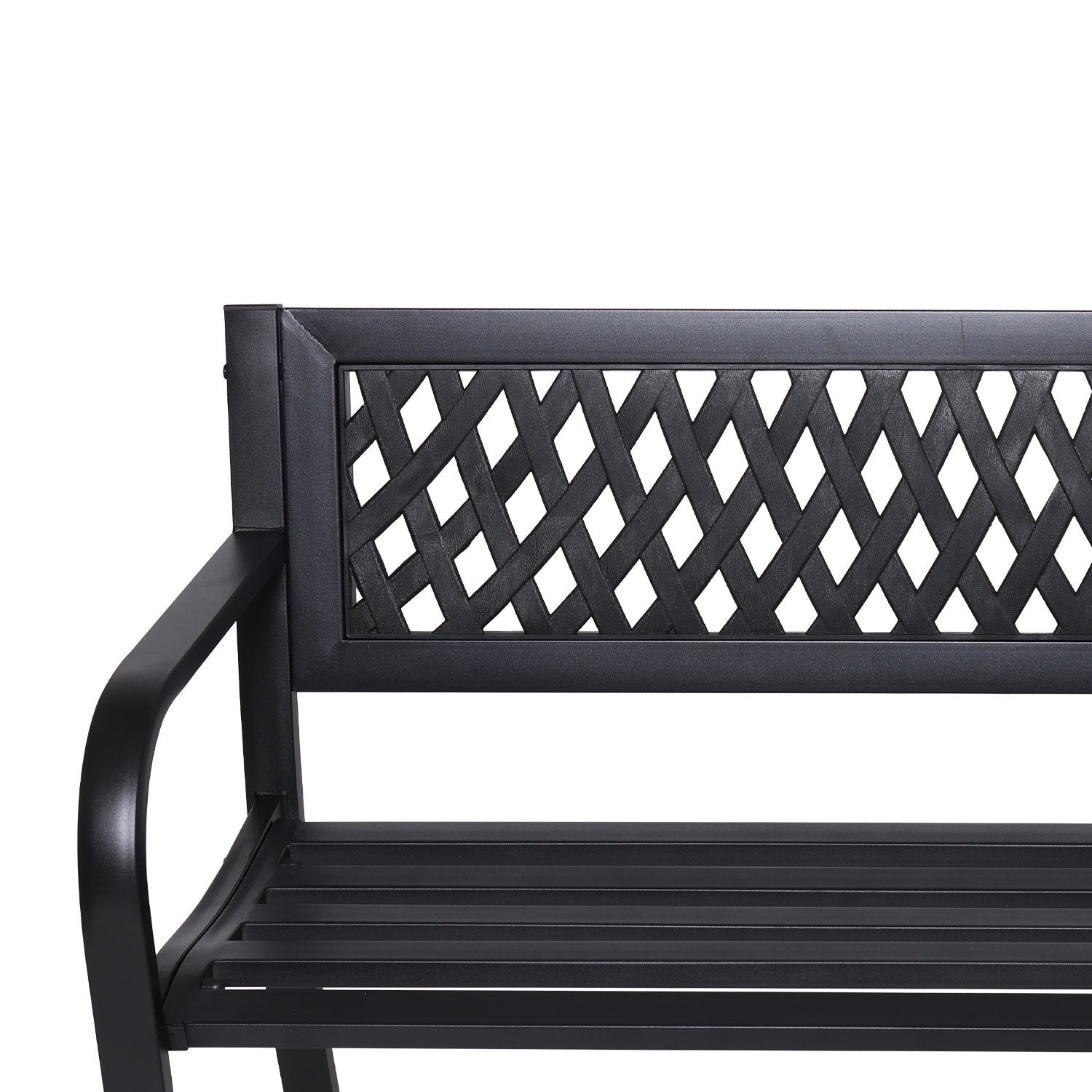 Wallaroo Steel Outdoor Garden Bench - Lattice 7