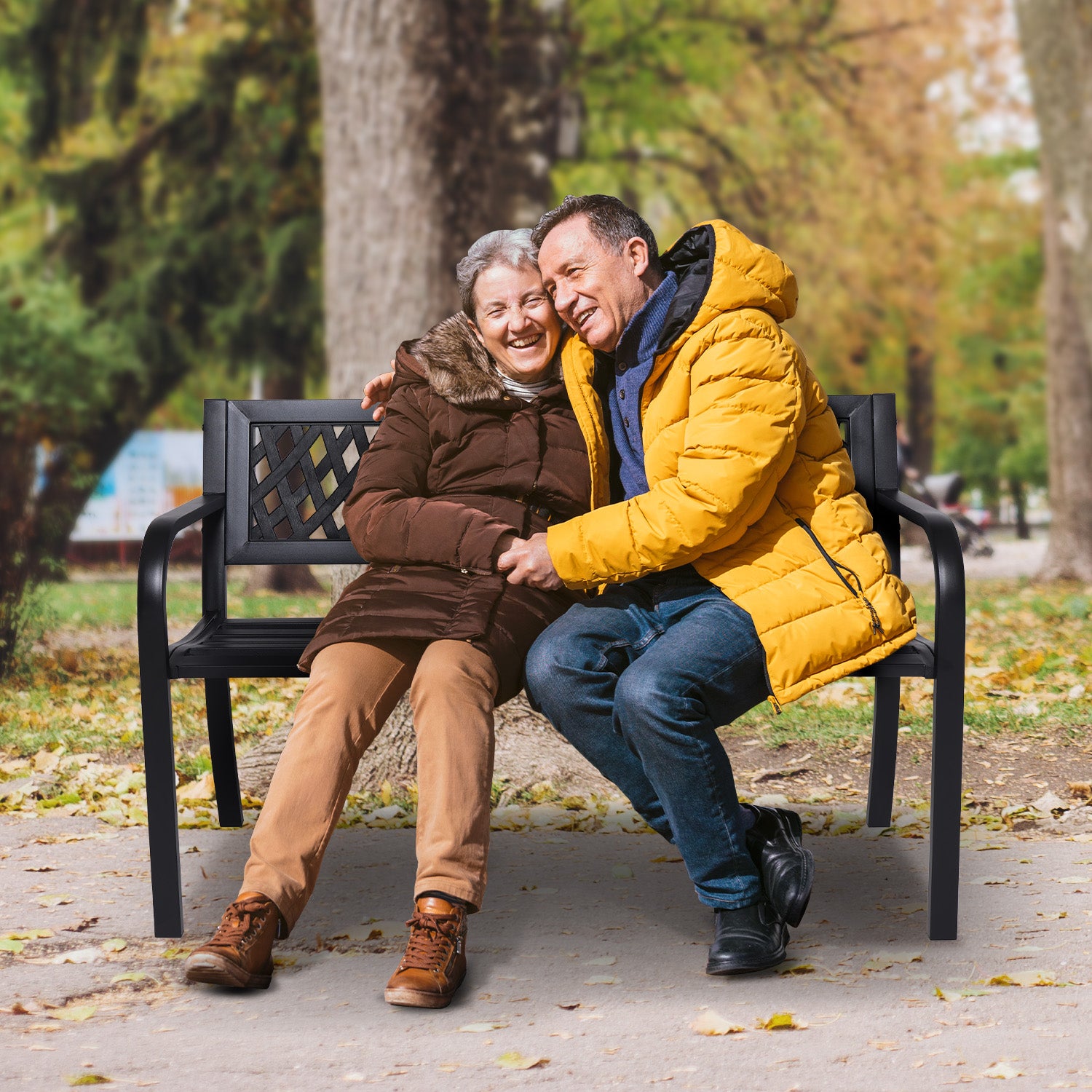 Wallaroo Steel Outdoor Garden Bench - Lattice 9