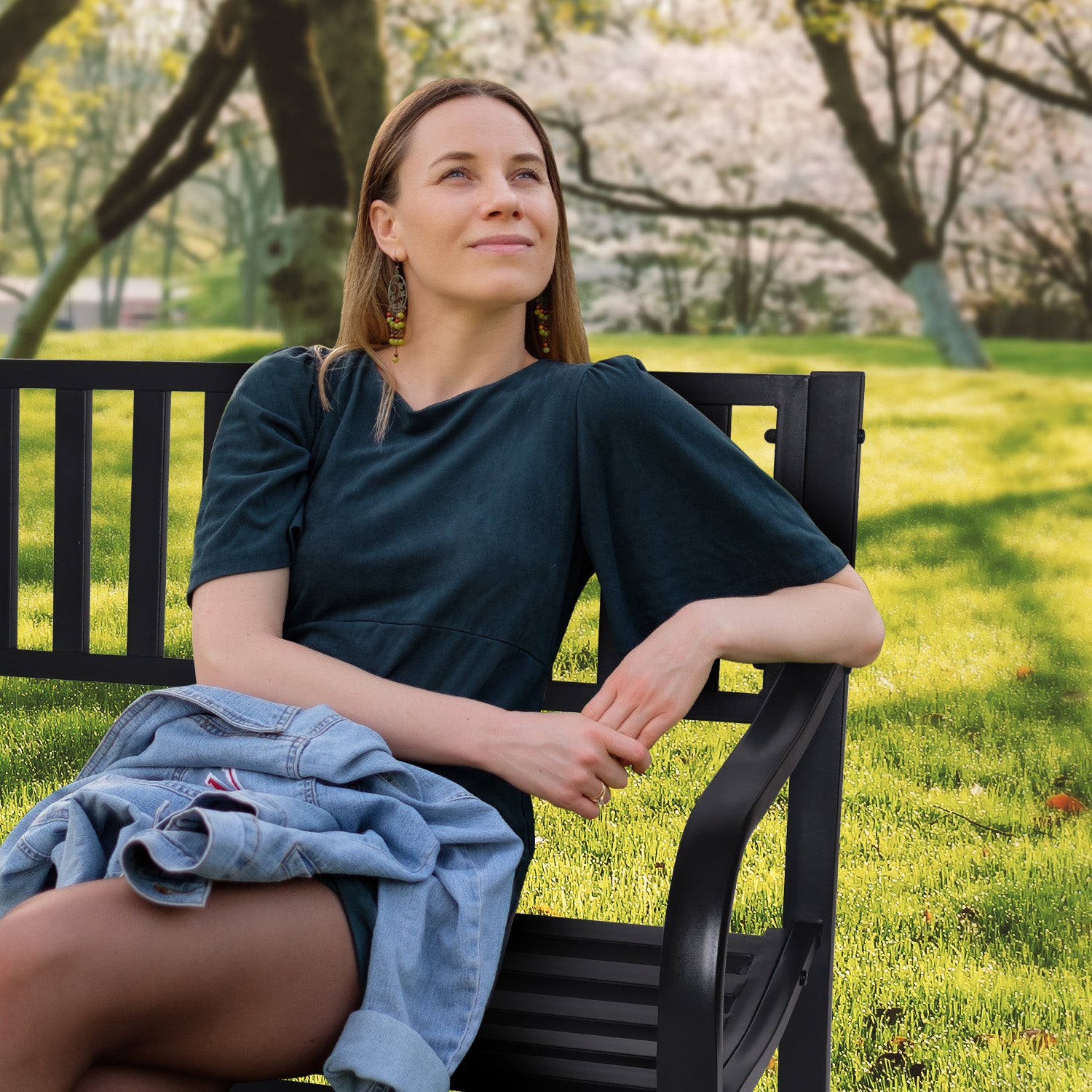 Wallaroo Steel Outdoor Garden Bench - Modern 8