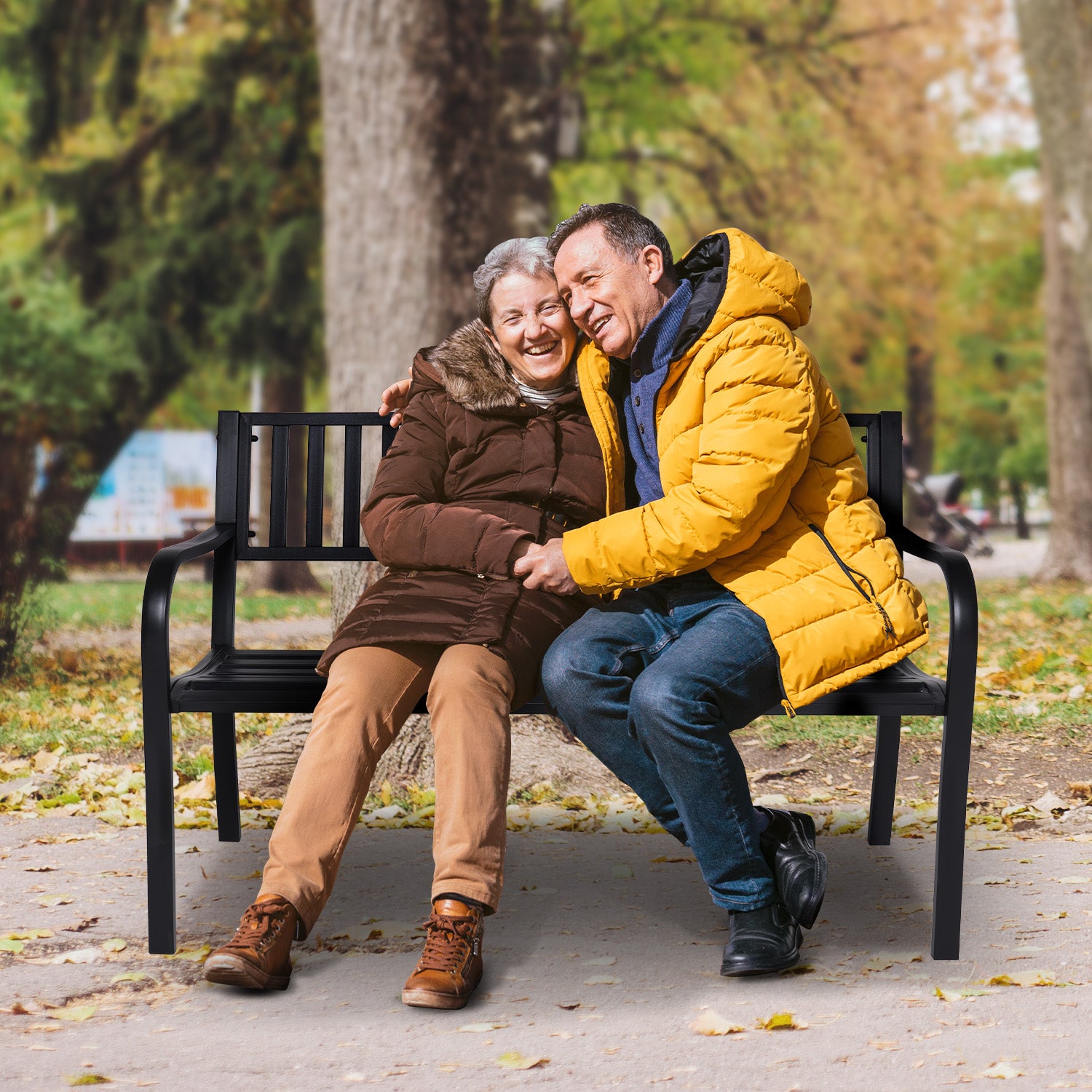 Wallaroo Steel Outdoor Garden Bench - Modern 9