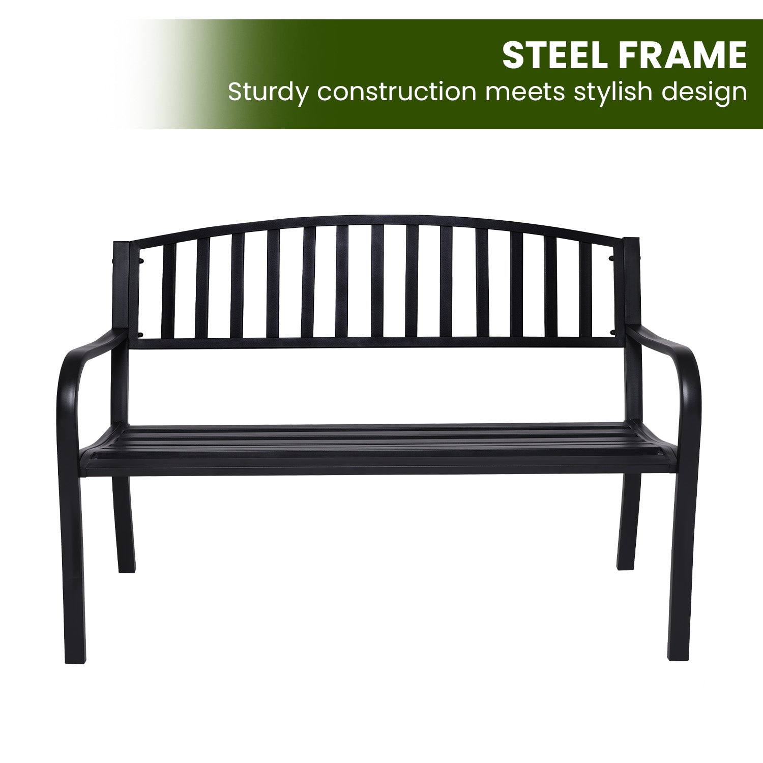 Wallaroo Steel Outdoor Garden Bench - Classic 6