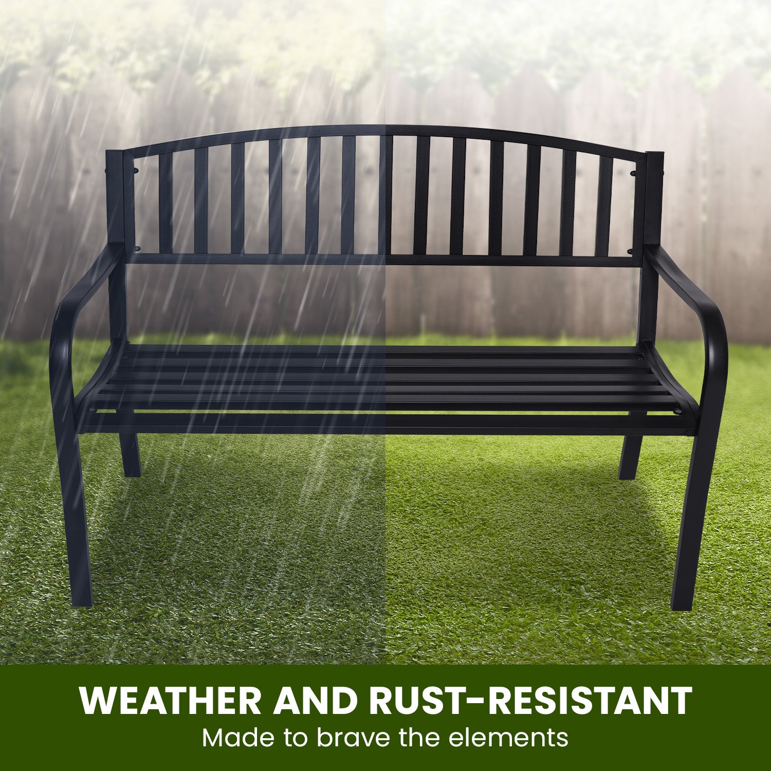 Wallaroo Steel Outdoor Garden Bench - Classic 9