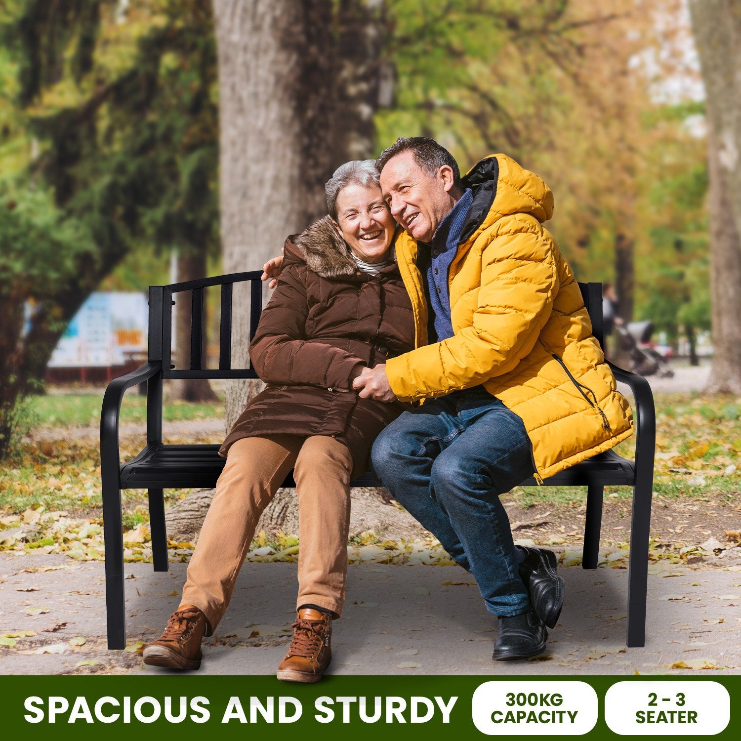 Wallaroo Steel Outdoor Garden Bench - Classic 11