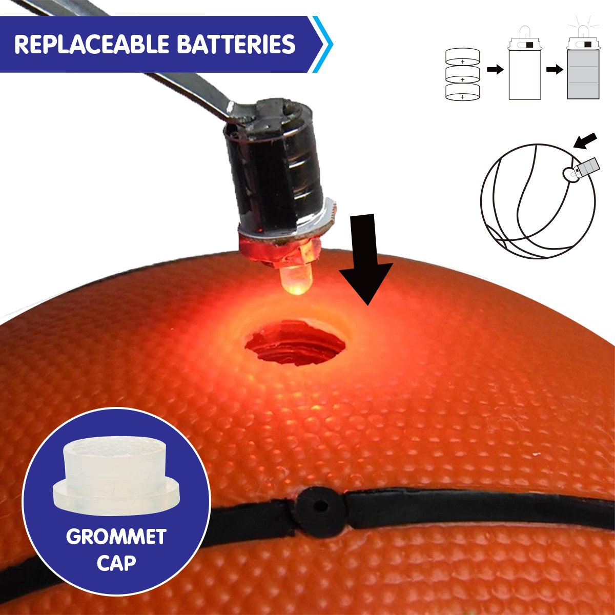 Kahuna Basketball L.e.d Glow Light Up Trampoline Ball 8