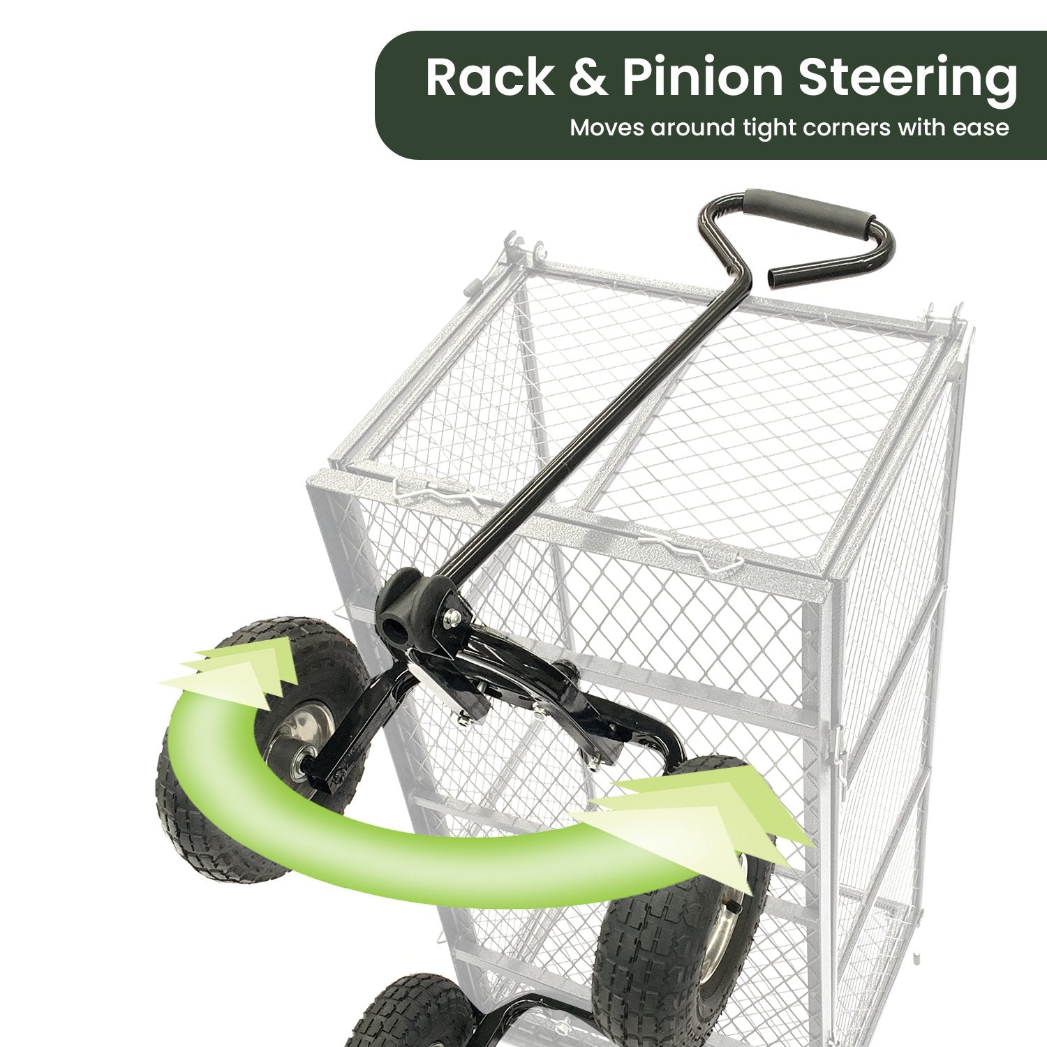 Wallaroo Steel Mesh Garden Trolley Cart - Green 6