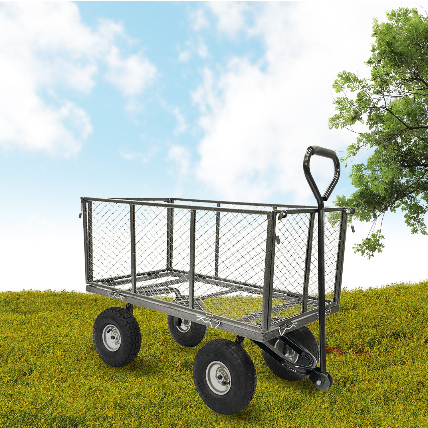 Wallaroo Steel Mesh Garden Trolley Cart - Hammer Grey 9