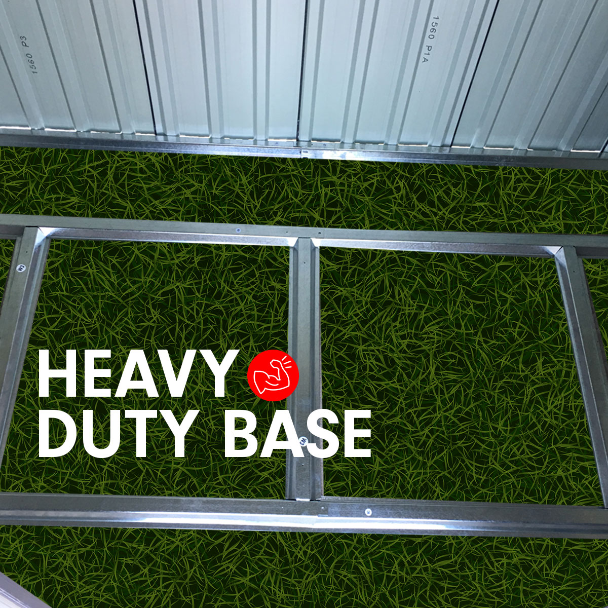 Wallaroo 4ft x 8ft Garden Shed with Base Flat Roof Outdoor Storage - Grey 10