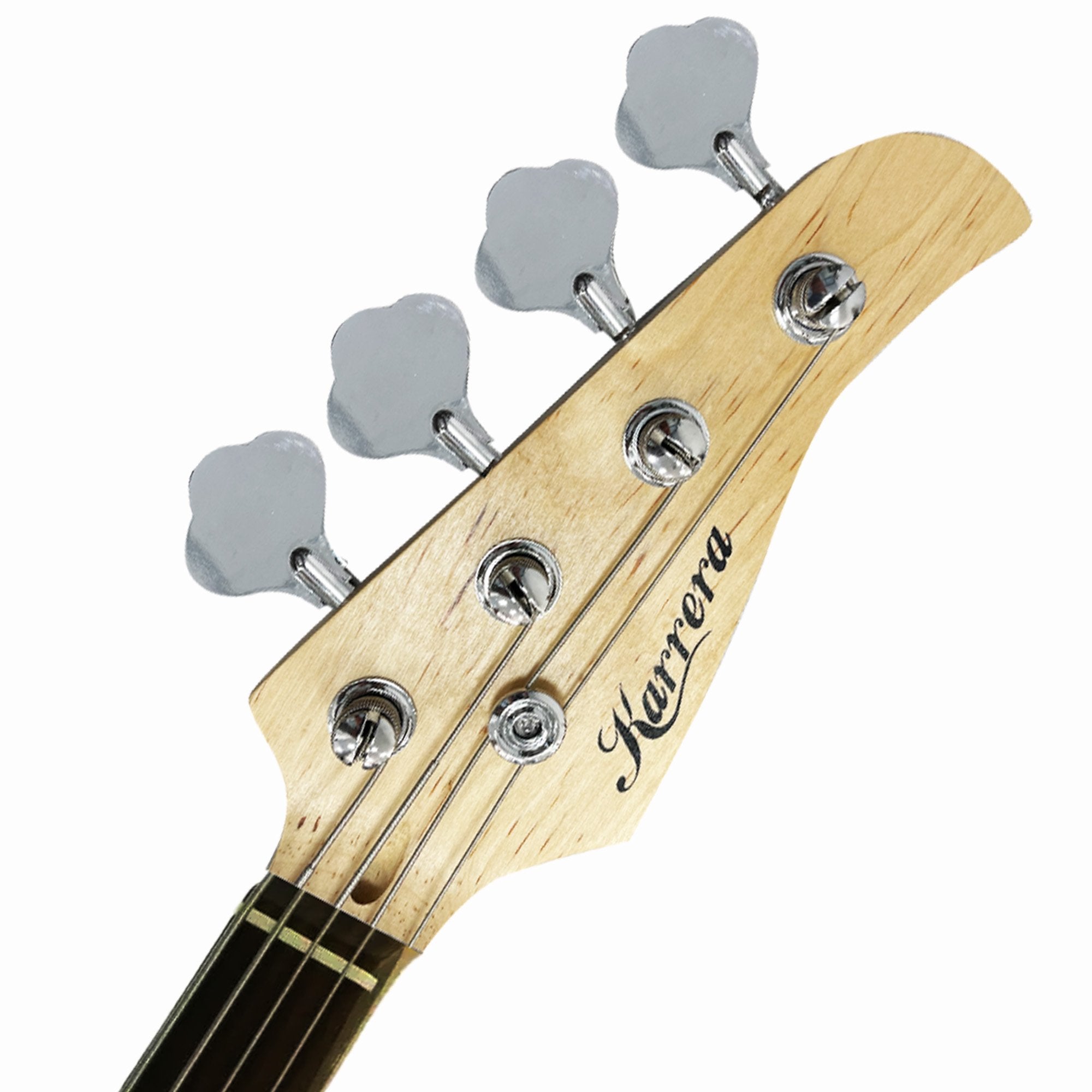 Karrera 39in Electric Guitar Bass Tuner Music 4-String Instrument Full Size Black 3