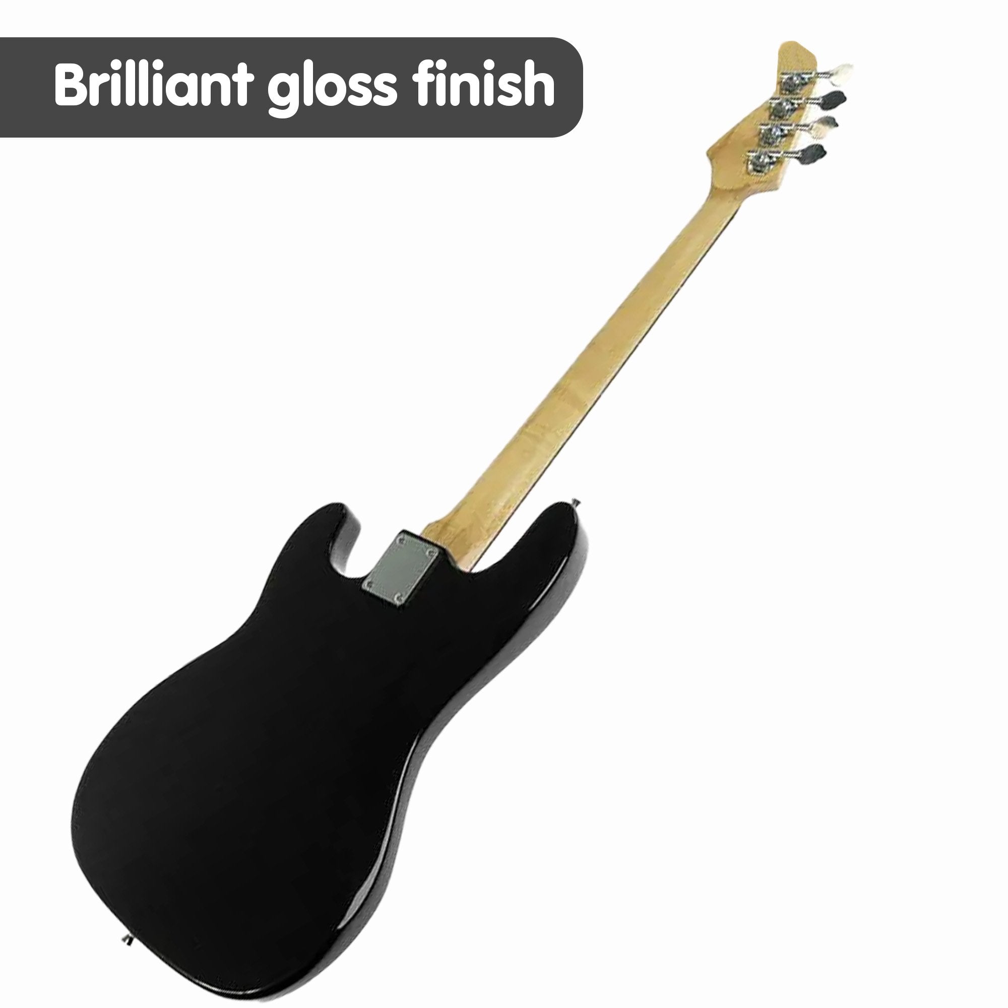 Karrera 39in Electric Guitar Bass Tuner Music 4-String Instrument Full Size Black 4