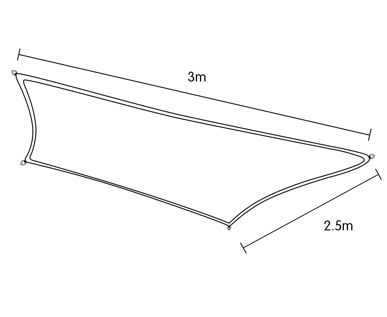 Wallaroo Rectangular Shade Sail 3m x 2.5m - Grey 5