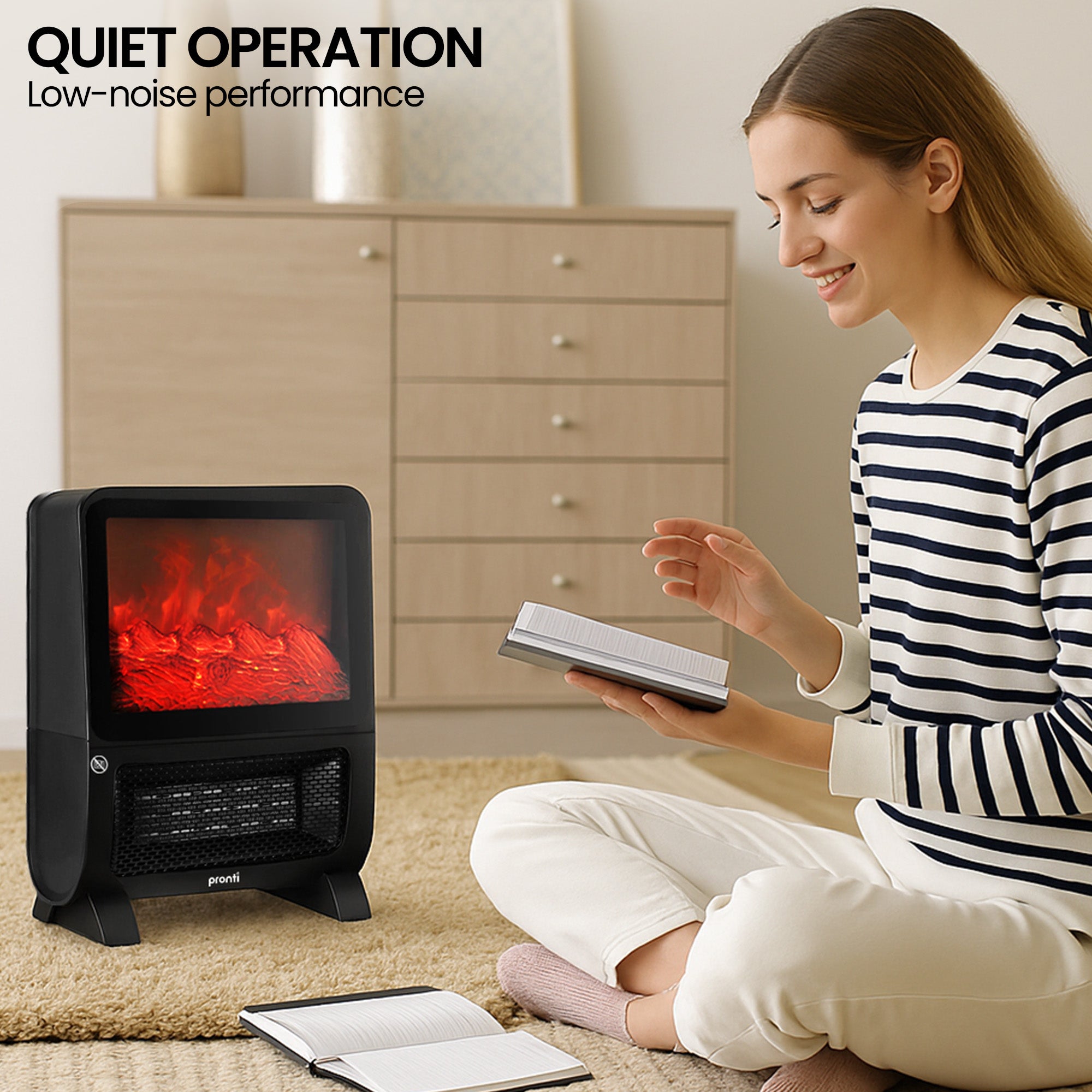 Pronti 2000W 3D Fire PTC Electric Portable Room Heater 9