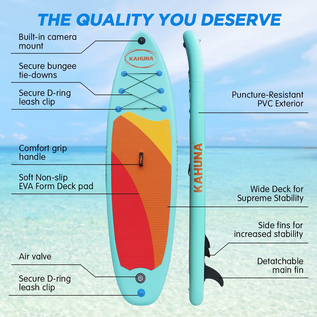 Kahuna Hana Inflatable Stand Up Paddle Board 10ft6in iSUP Accessories 3