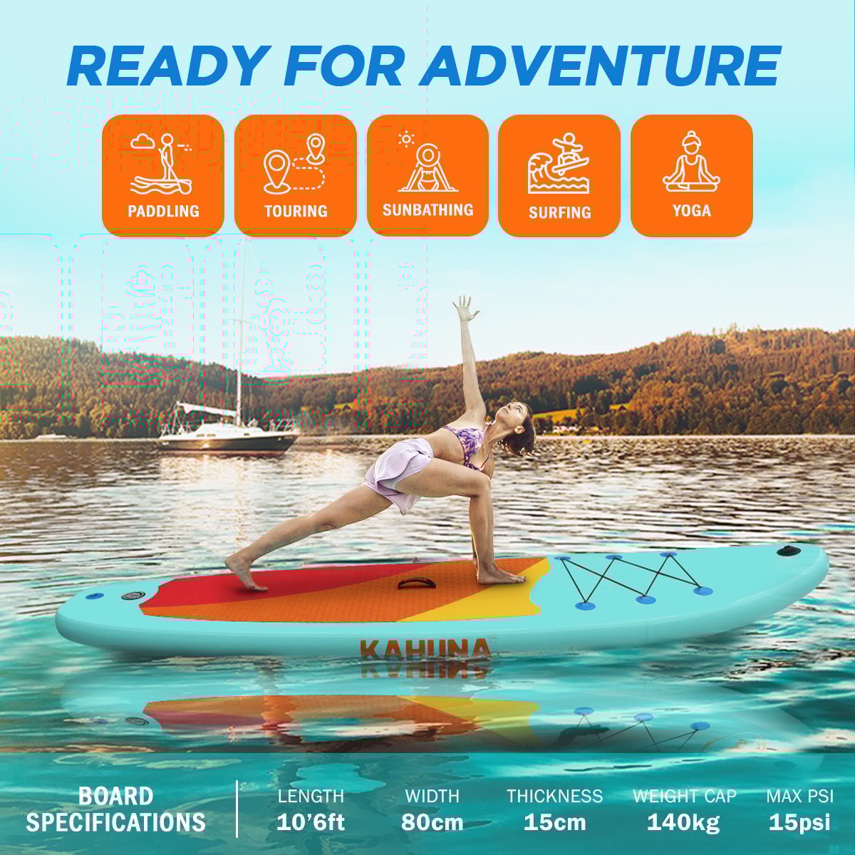 Kahuna Hana Inflatable Stand Up Paddle Board 10ft6in iSUP Accessories 5