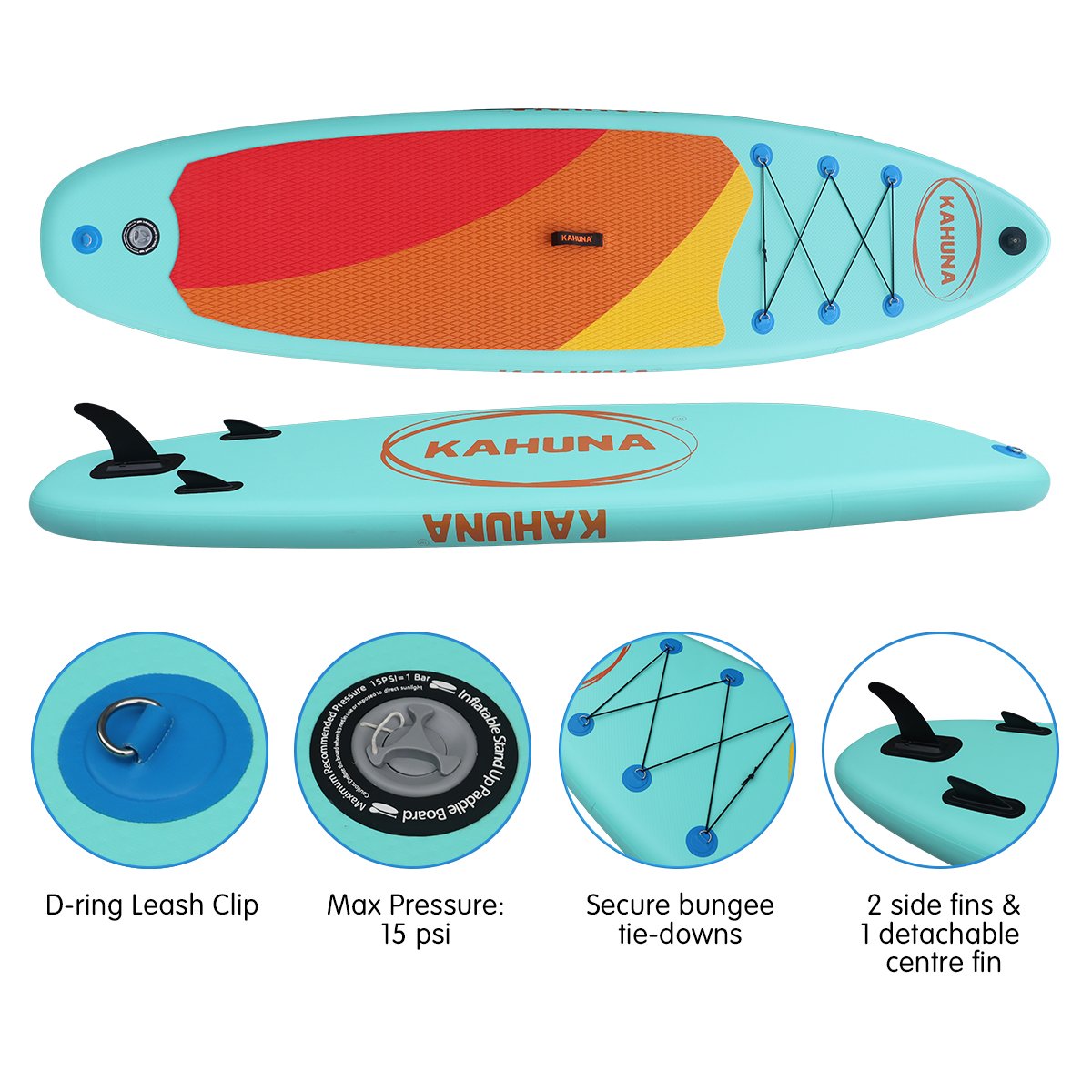 Kahuna Hana Inflatable Stand Up Paddle Board 10ft6in iSUP Accessories 6