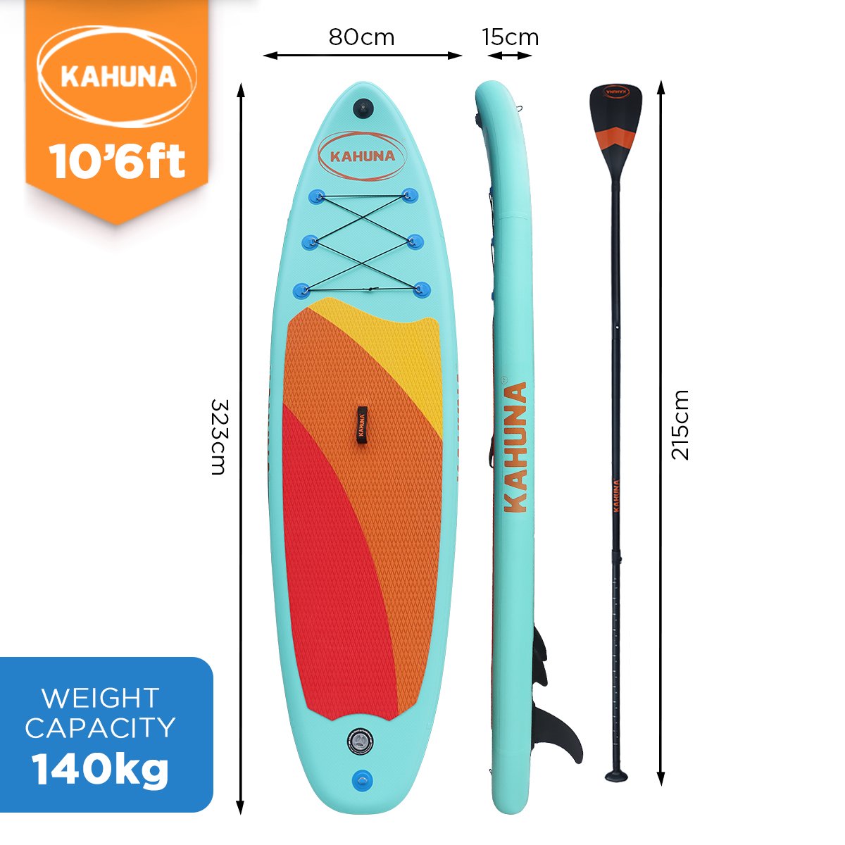 Kahuna Hana Inflatable Stand Up Paddle Board 10ft6in iSUP Accessories 8