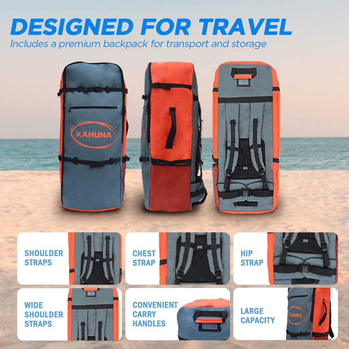 Kahuna Hana Inflatable Stand Up Paddle Board 10ft6in iSUP Accessories 9