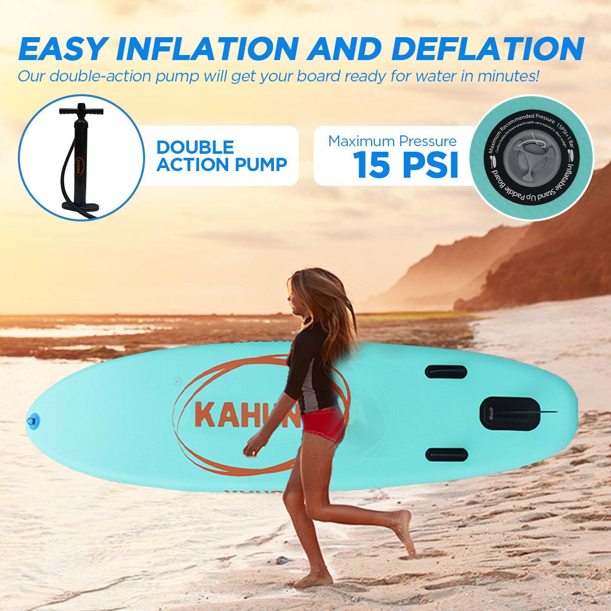Kahuna Hana Inflatable Stand Up Paddle Board 10ft6in iSUP Accessories 12