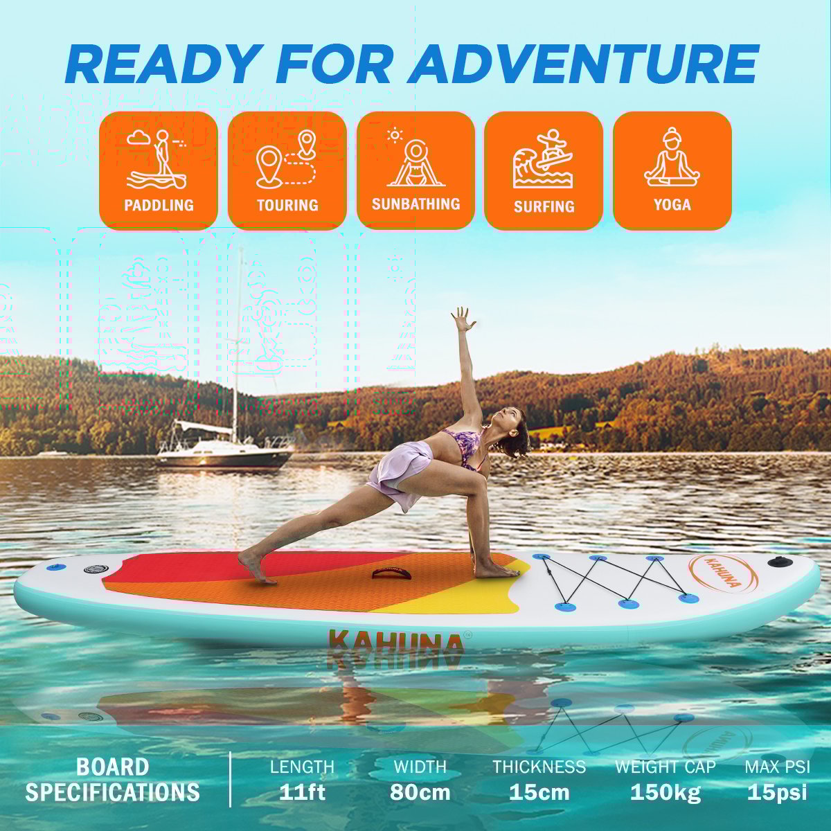 Kahuna Hana Inflatable Stand Up Paddle Board 11FT SUP Paddleboard 5