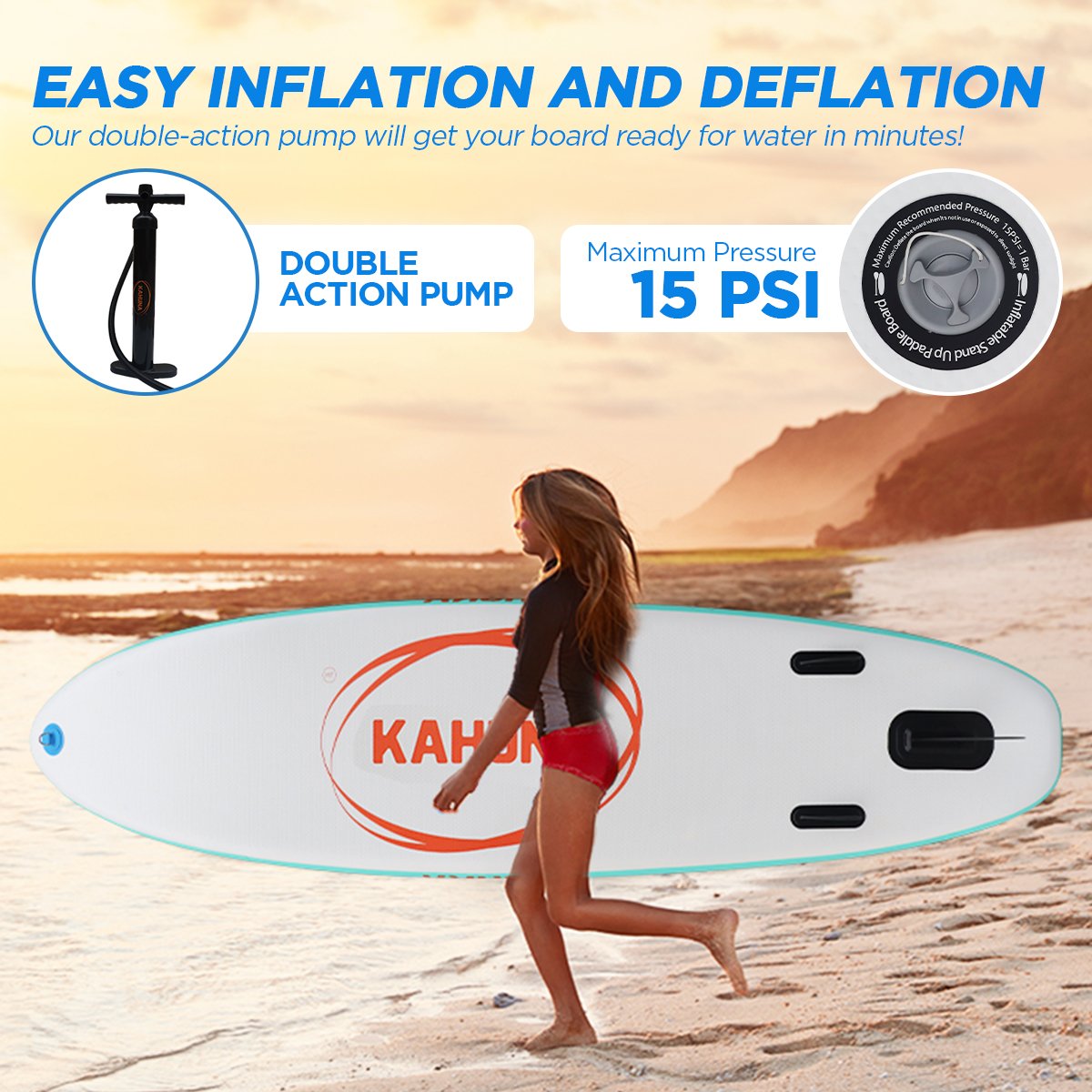 Kahuna Hana Inflatable Stand Up Paddle Board 11FT SUP Paddleboard 9