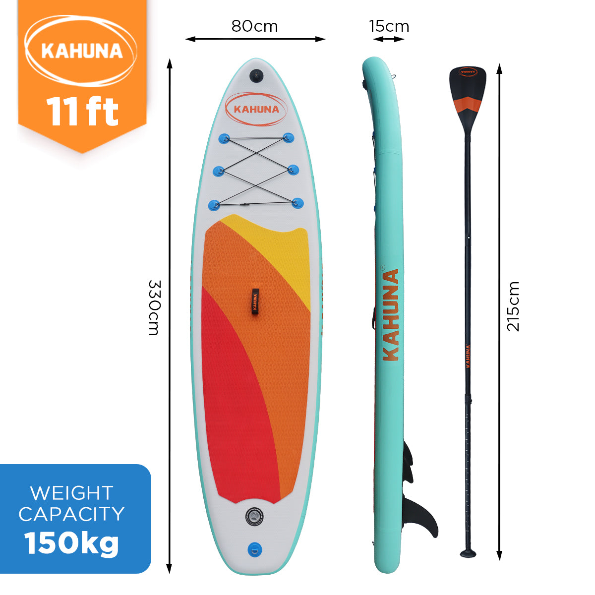 Kahuna Hana Inflatable Stand Up Paddle Board 11FT SUP Paddleboard 12