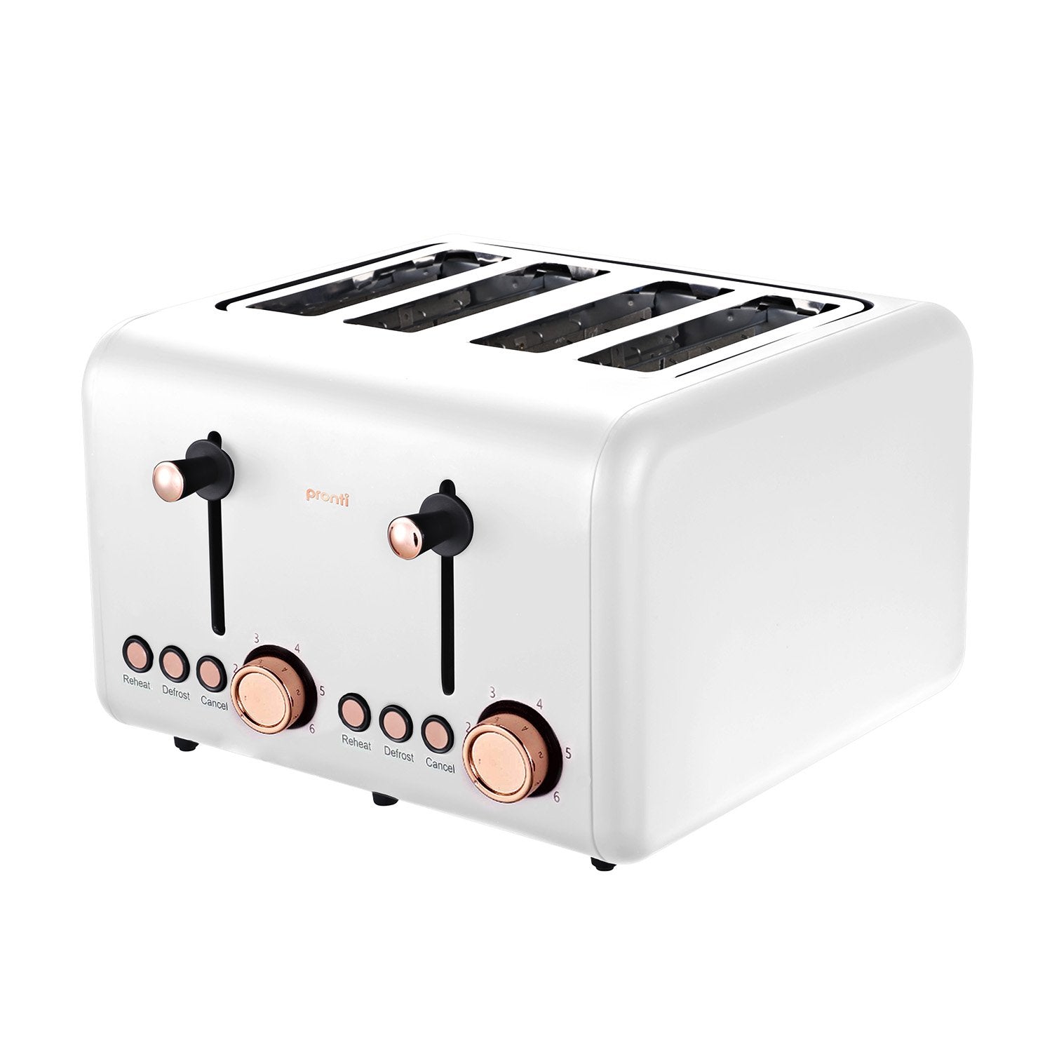 Pronti Rose Trim Collection Toaster & Kettle Bundle - White 3