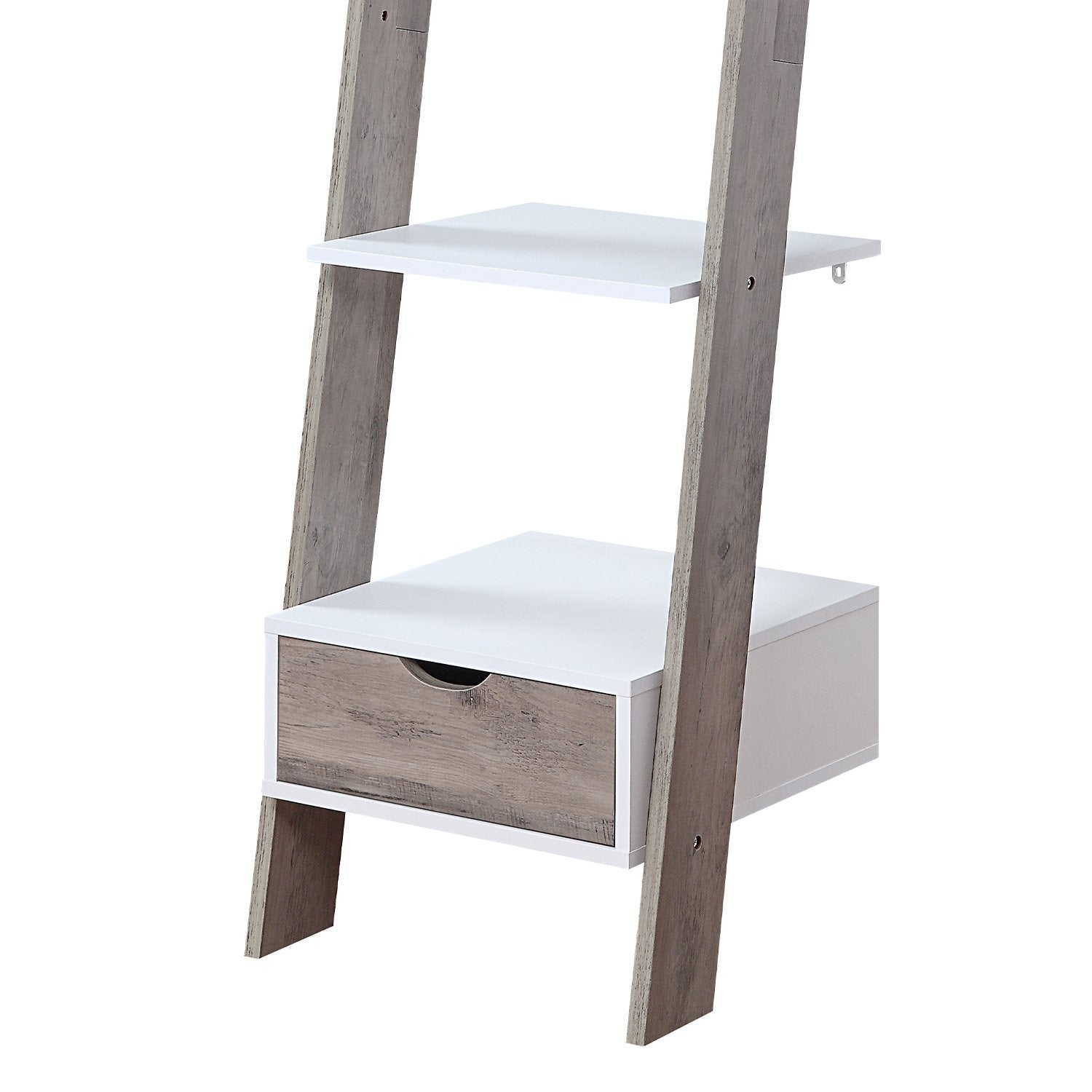 Sarantino Mira 5-tier Ladder Shelf In White And Grey Oak 4