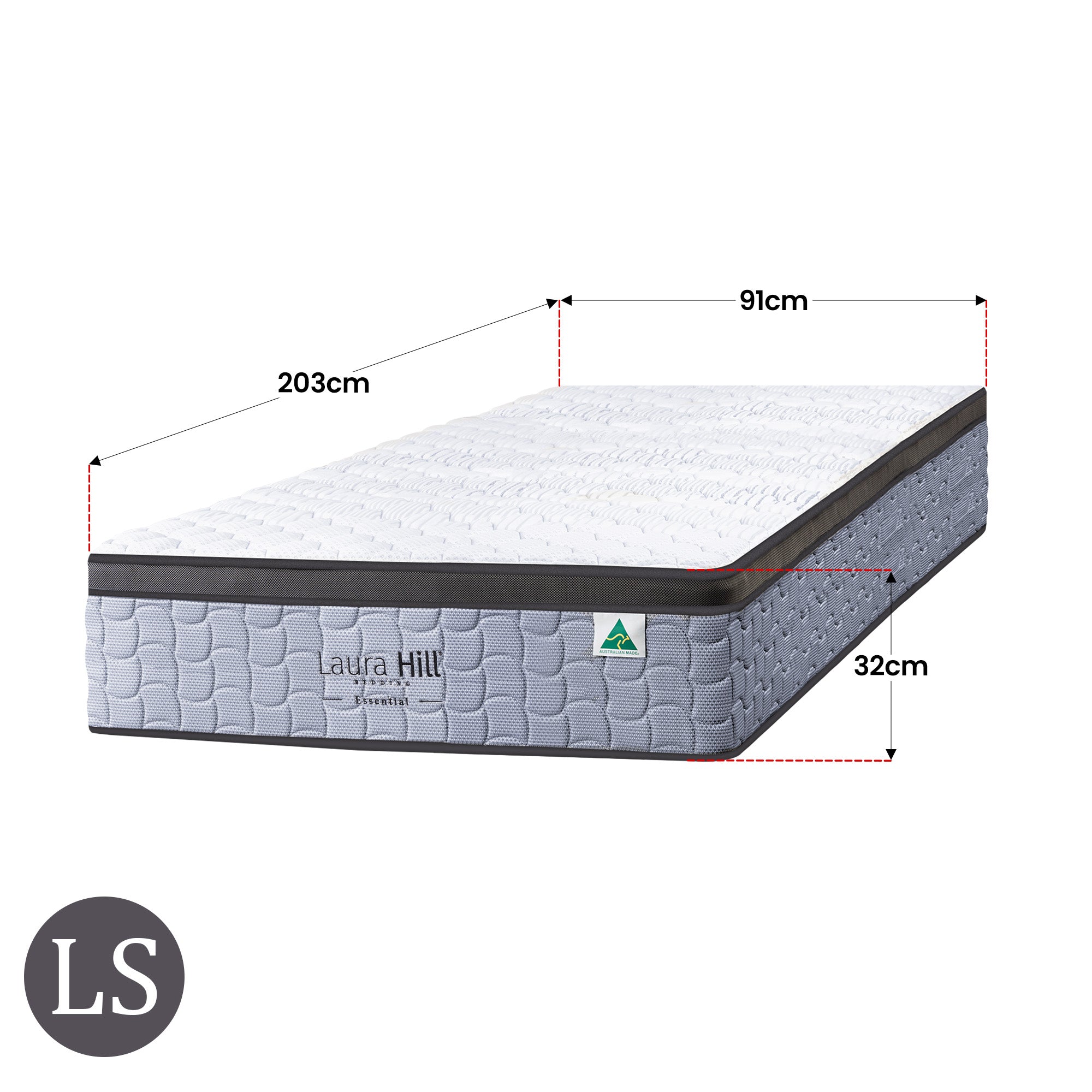 Laura Hill Essential Australian Made Long Single Premium Mattress 4