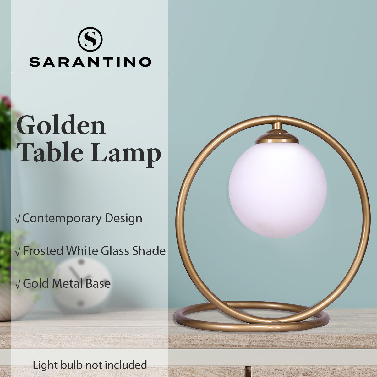 Sarantino Gold Metal Table Lamp 11