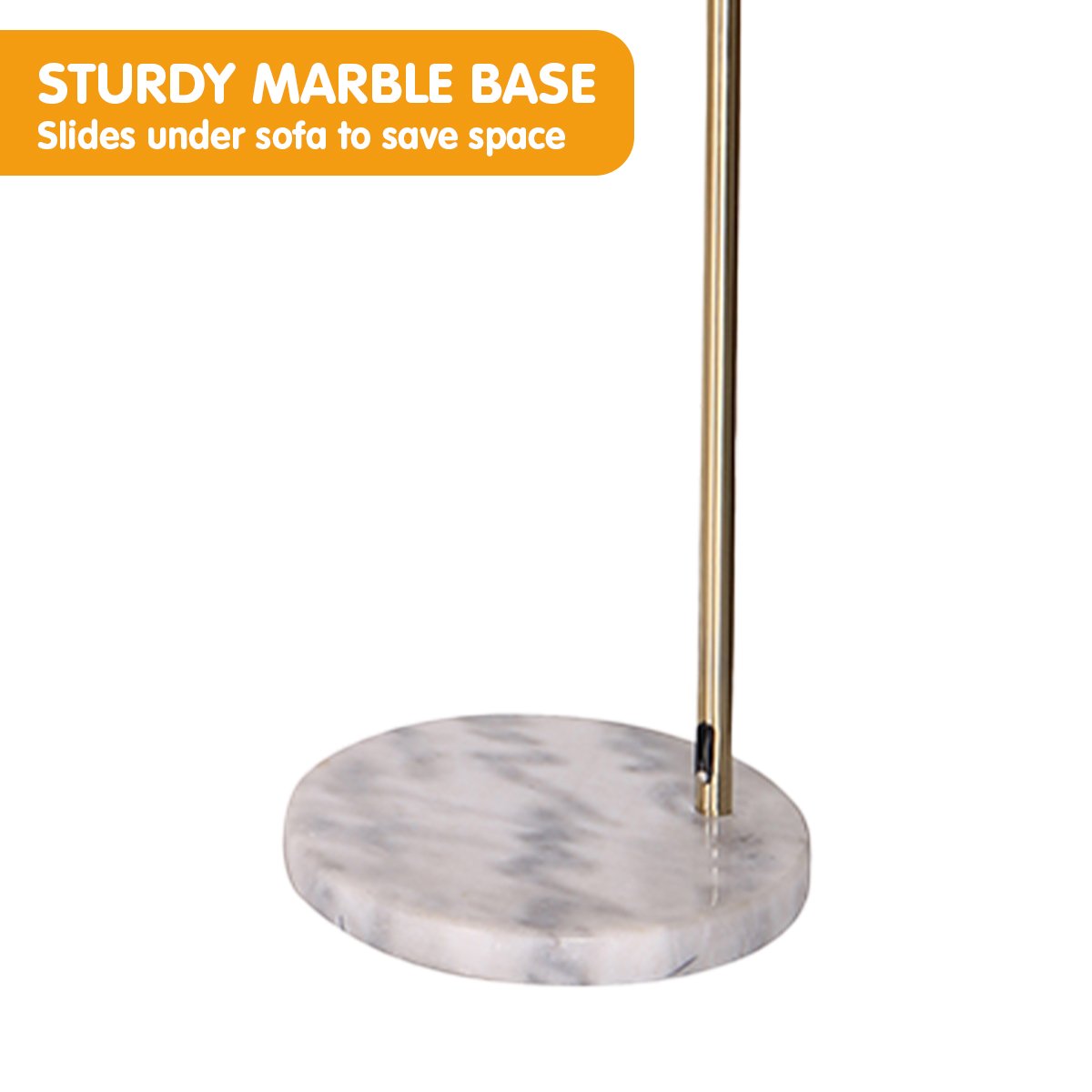 Sarantino Arc Floor Lamp Antique Brass Finish with Marble Base 5