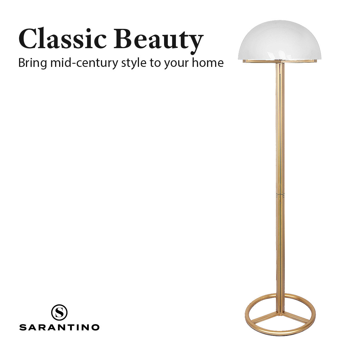Sarantino Metal Floor Lamp with White Acrylic Shade by Sarantino 6