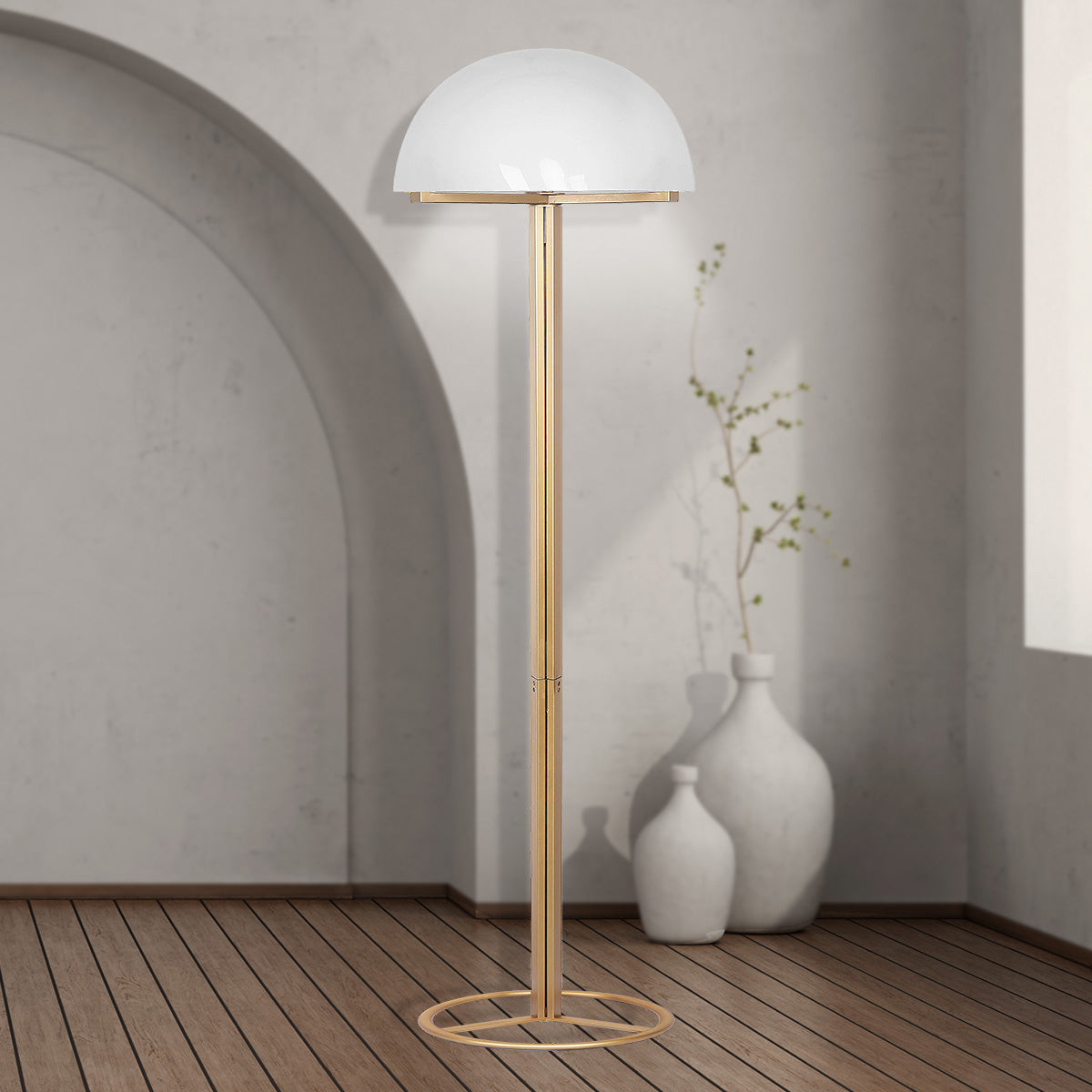 Sarantino Metal Floor Lamp with White Acrylic Shade by Sarantino 10