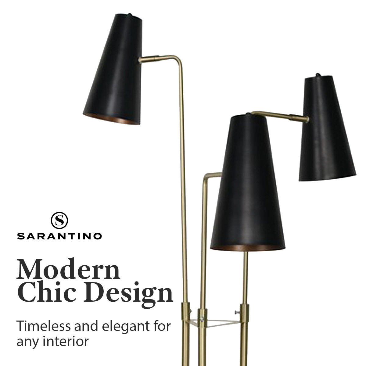 Sarantino Three Metal Shade Floor Lamp 5