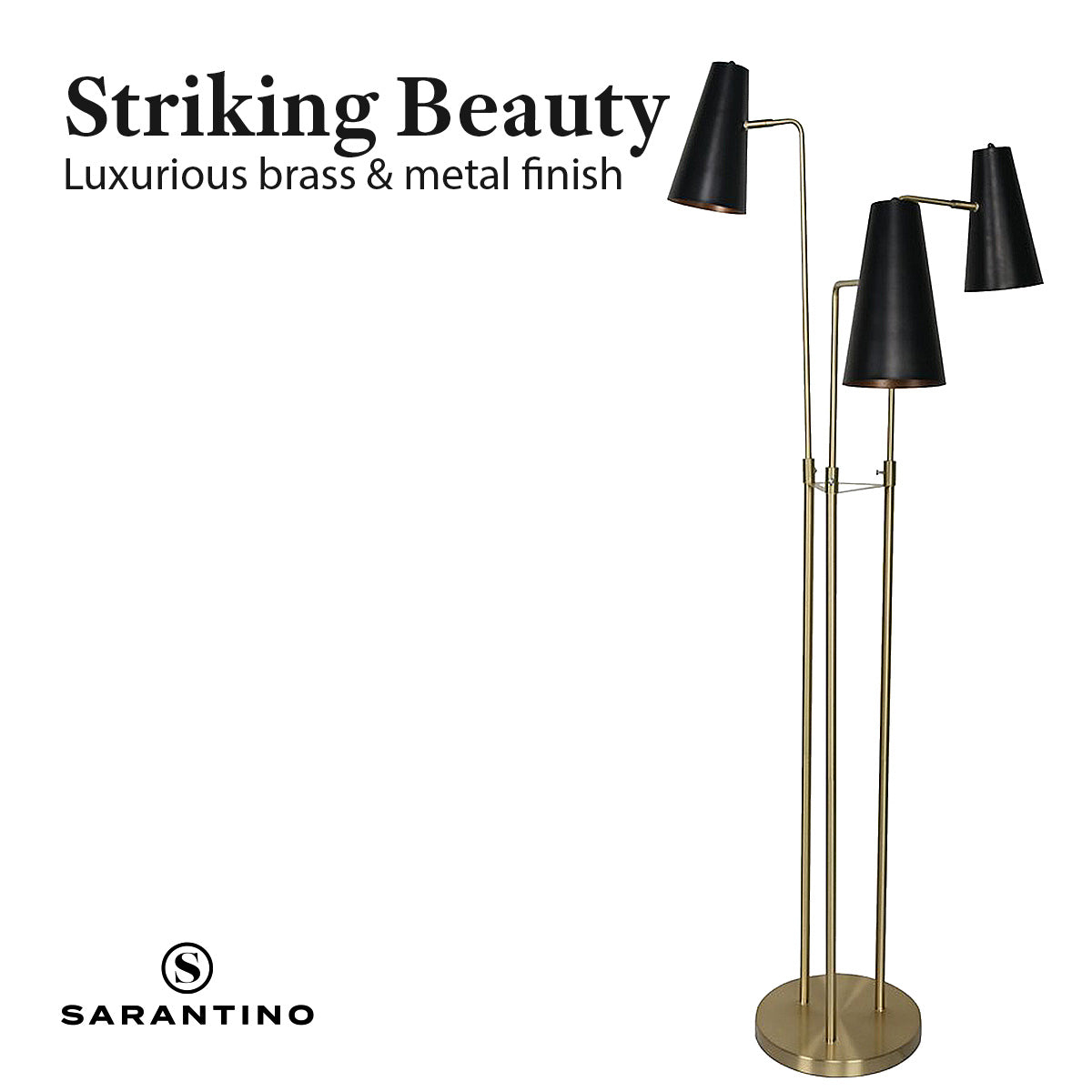 Sarantino Three Metal Shade Floor Lamp 6