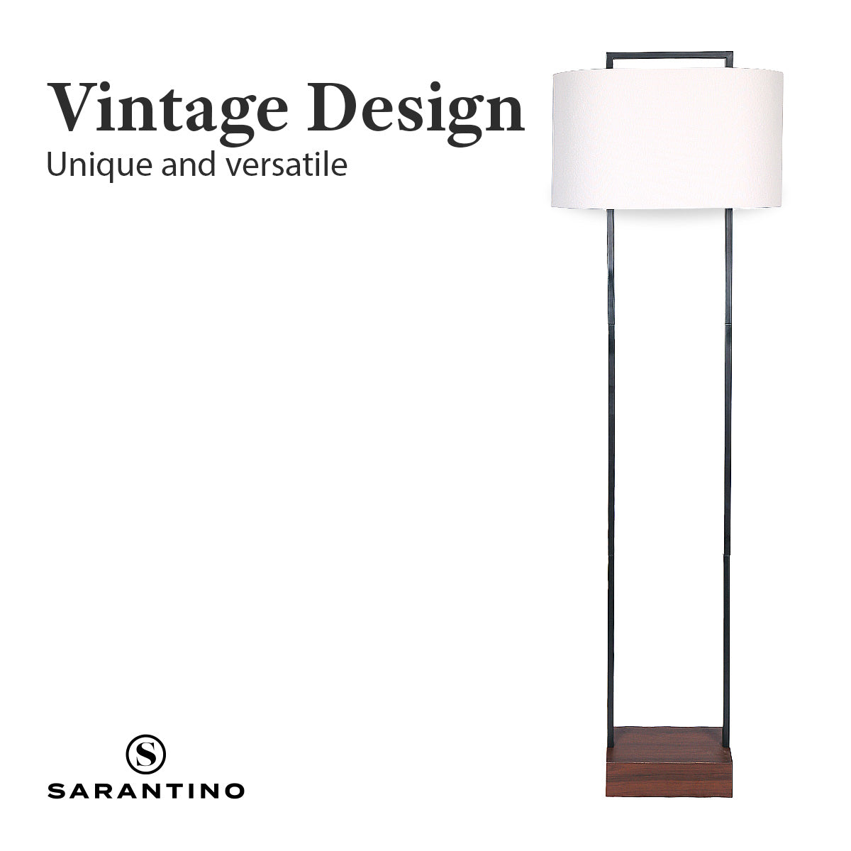 Sarantino Wood Floor Lamp in Cherry Finish 5