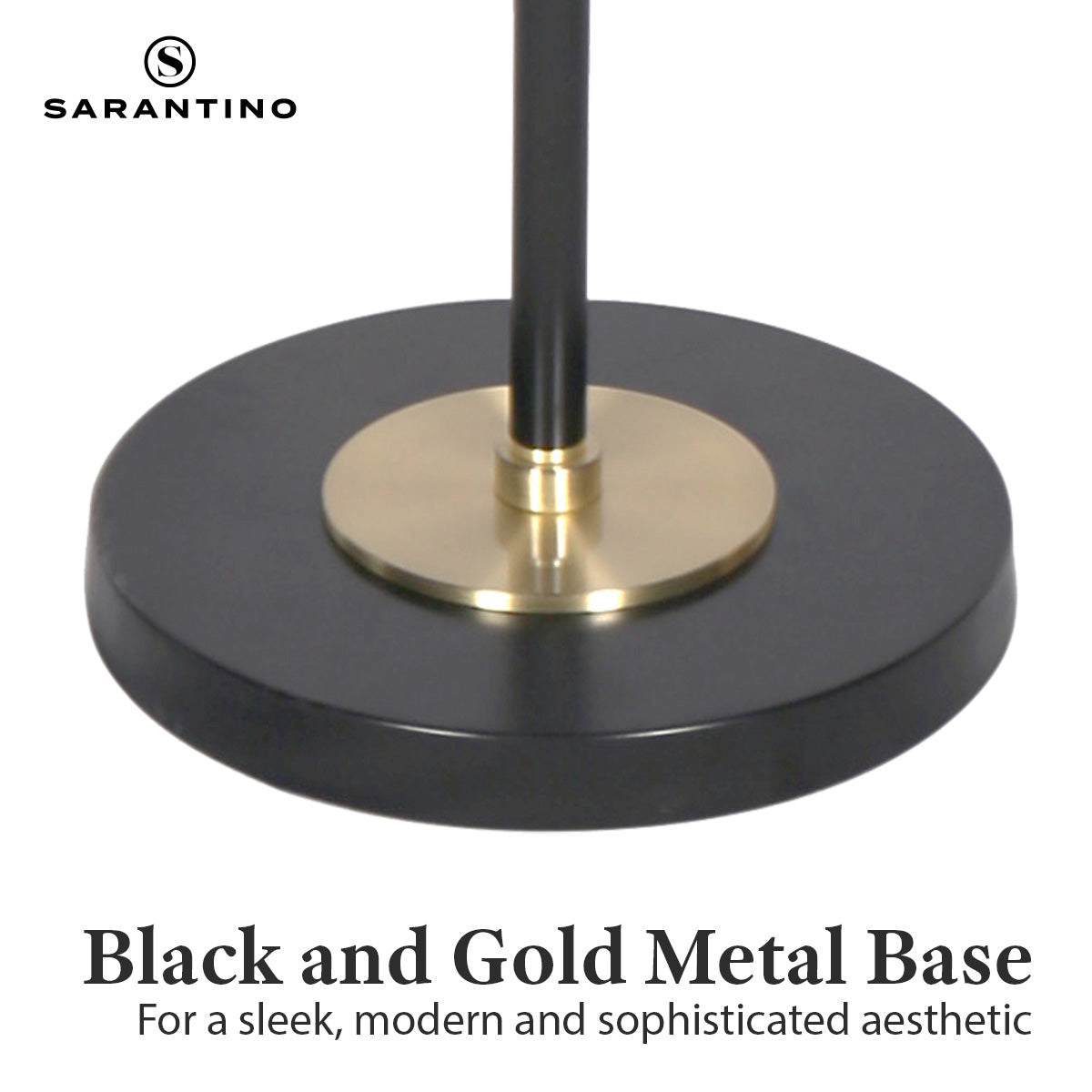 Sarantino Adjustable Two Light Lamp Black and Gold Finish 10