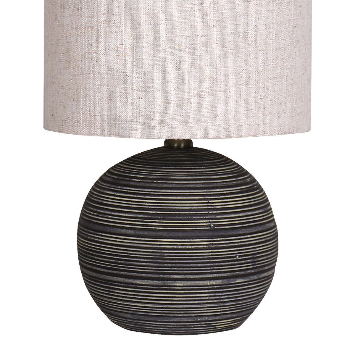Sarantino Ceramic Table Lamp With Striped Pattern In Antique Black 4