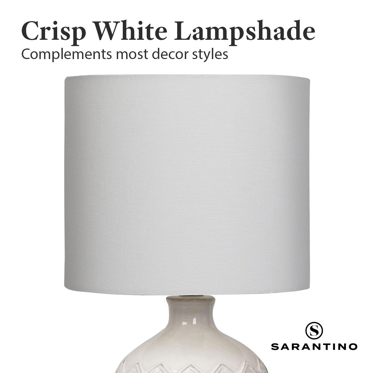 Sarantino Ceramic Table Lamp In Cream 6