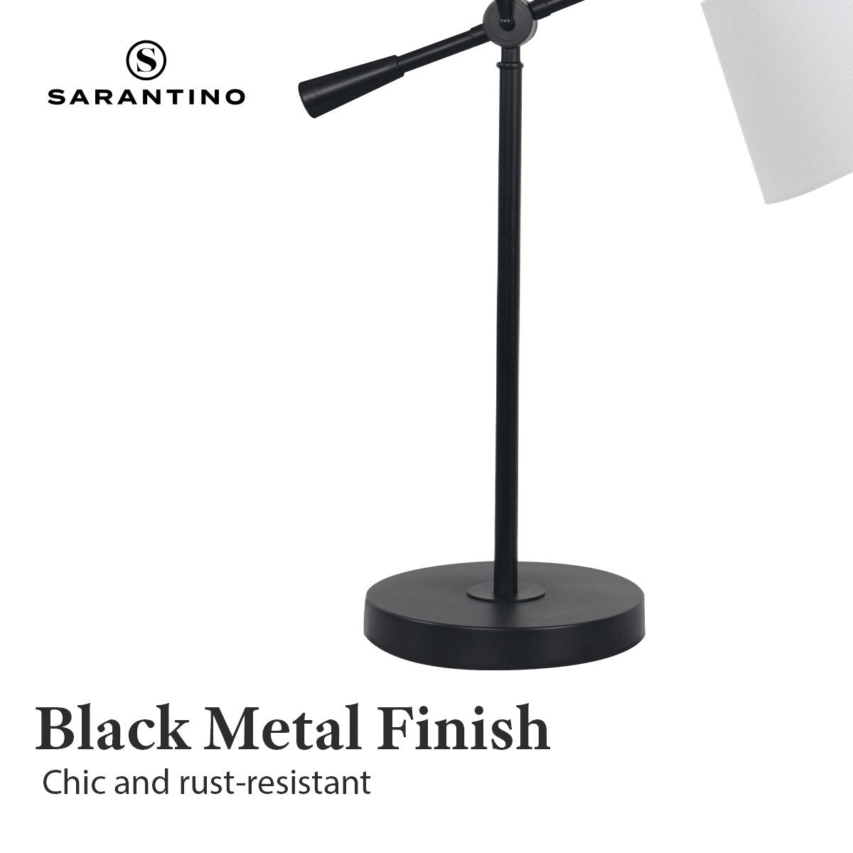 Sarantino Adjustable Metal Table Lamp In Black 7