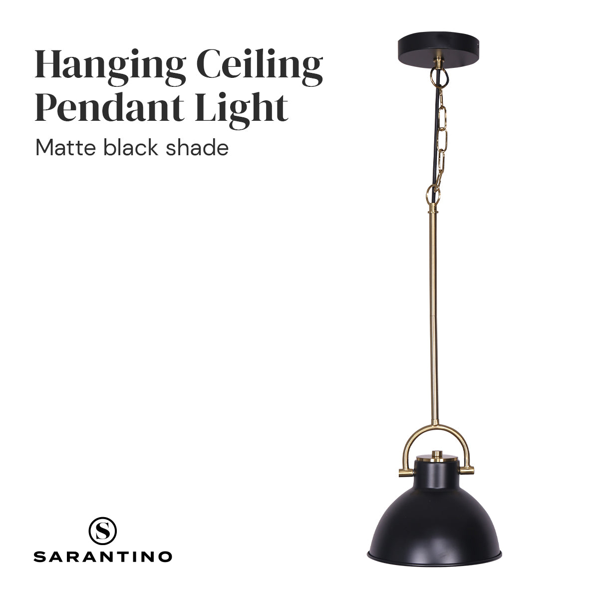 Sarantino Black and Gold Pendant Light 9